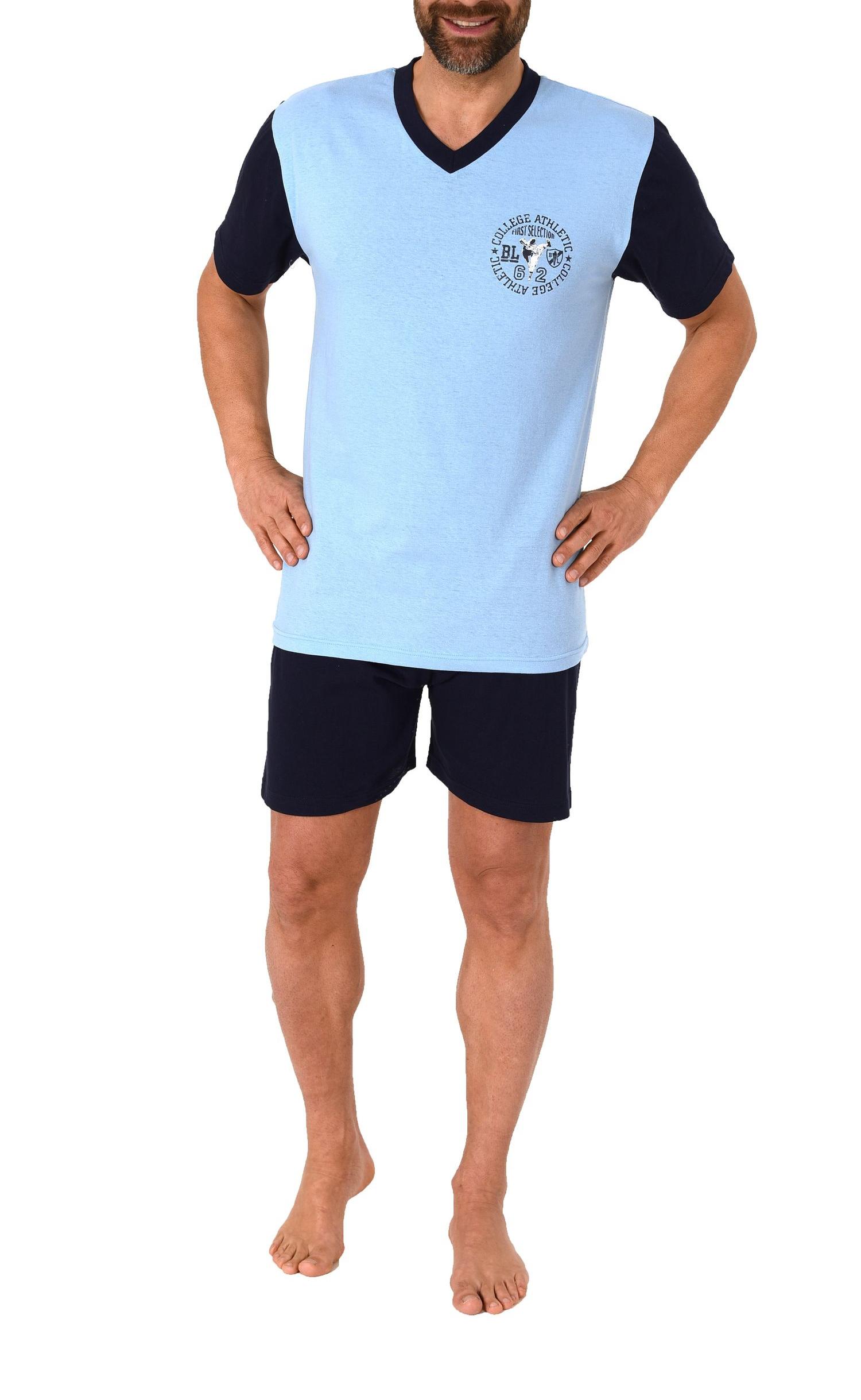 Herren kurzarm Schlafanzug Shorty Pyjama - 112 105 10 715