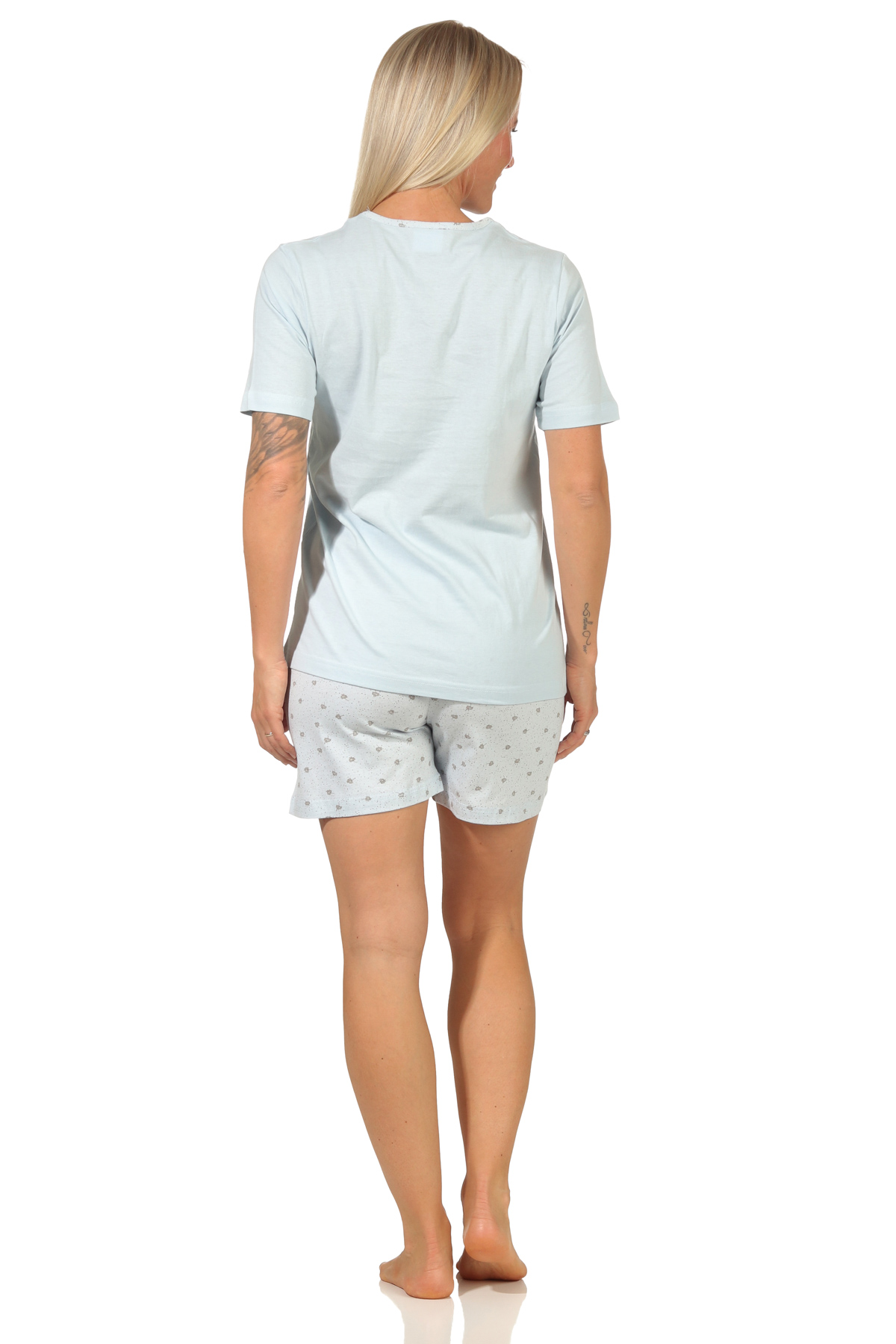 Damen Shorty Pyjama, kurzarm Schlafanzug in verspieltem Design "Wind Dreams" - 66252 Damen Shorty Pyjama, kurzarm Schlafanzug in verspieltem Design "Wind Dreams" - 66252