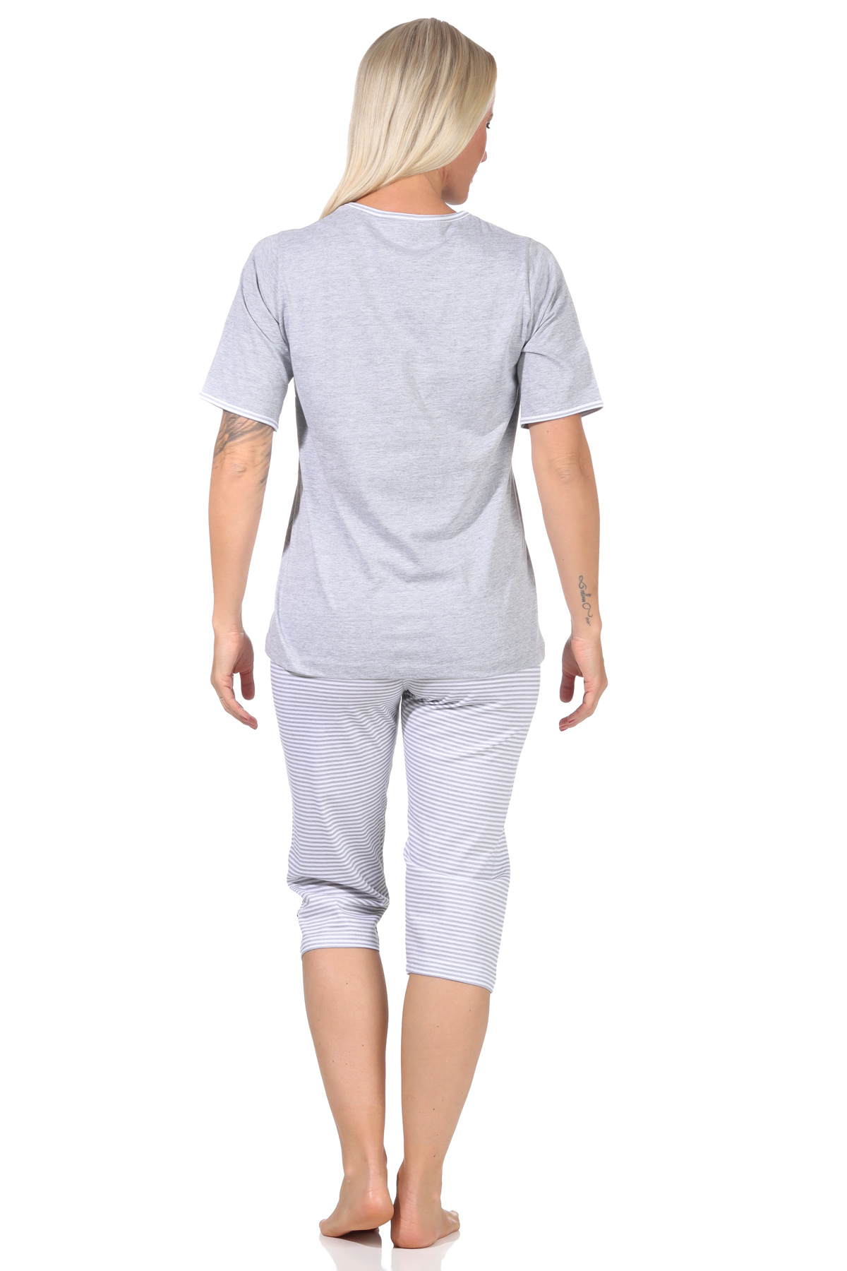Toller Damen Capri-Schlafanzug mit 3/4-Hose, mit Frontprint "New York City Loving" 66337 Toller Damen Capri-Schlafanzug mit 3/4-Hose, mit Frontprint "New York City Loving" 66337