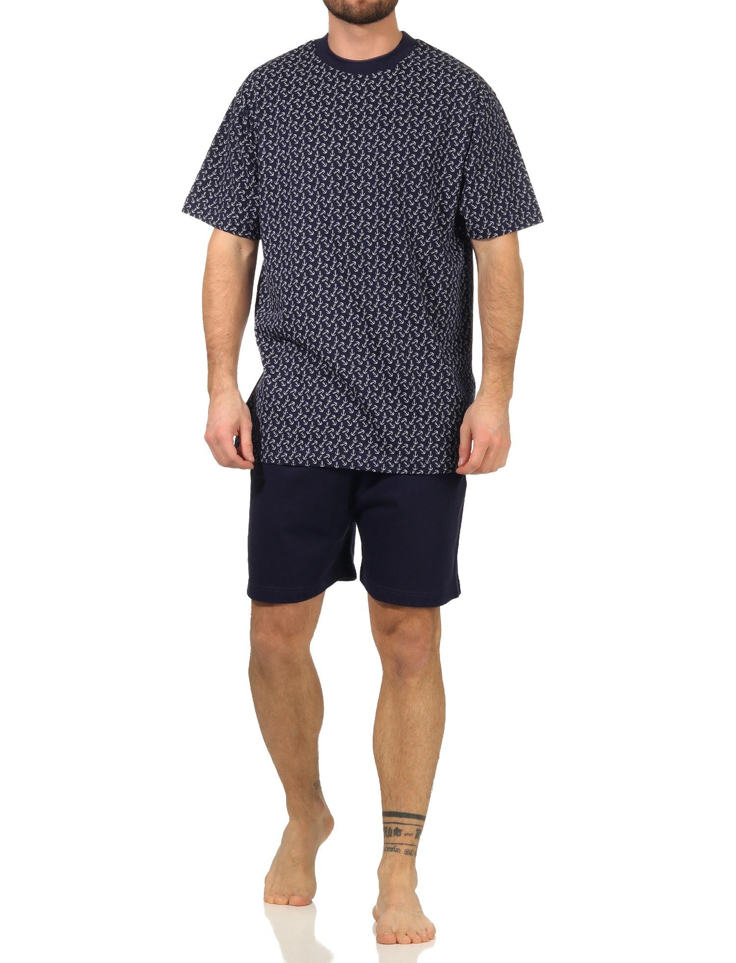 Herren Schlafanzug kurzarm Shorty Pyjama in maritimer Optik - 112 105 10 717 Herren Schlafanzug kurzarm Shorty Pyjama in maritimer Optik - 112 105 10 717