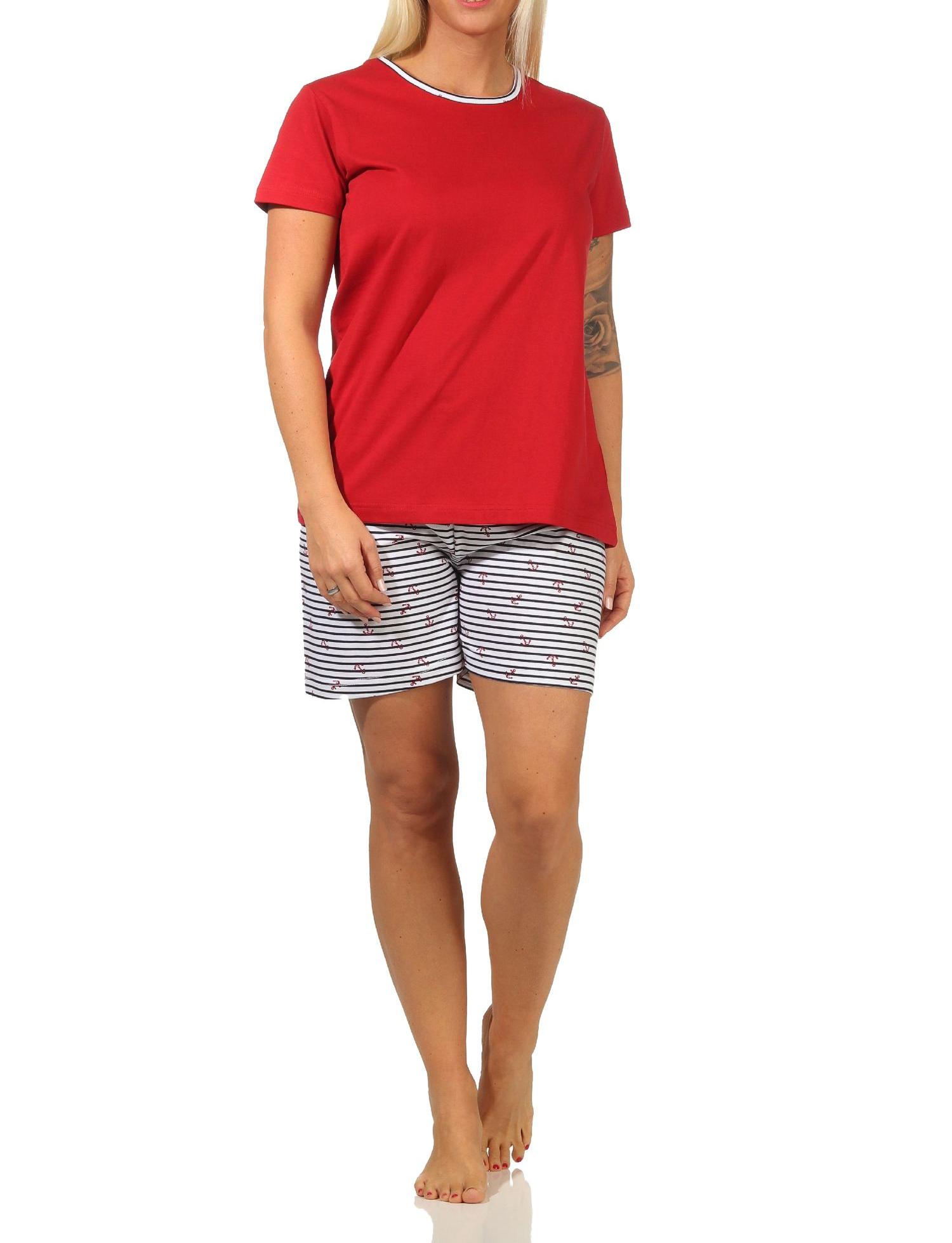 Maritimer Damen Shorty kurzarm Schlafanzug Pyjama, Hose gestreift - 112 205 10 717 Maritimer Damen Shorty kurzarm Schlafanzug Pyjama, Hose gestreift - 112 205 10 717