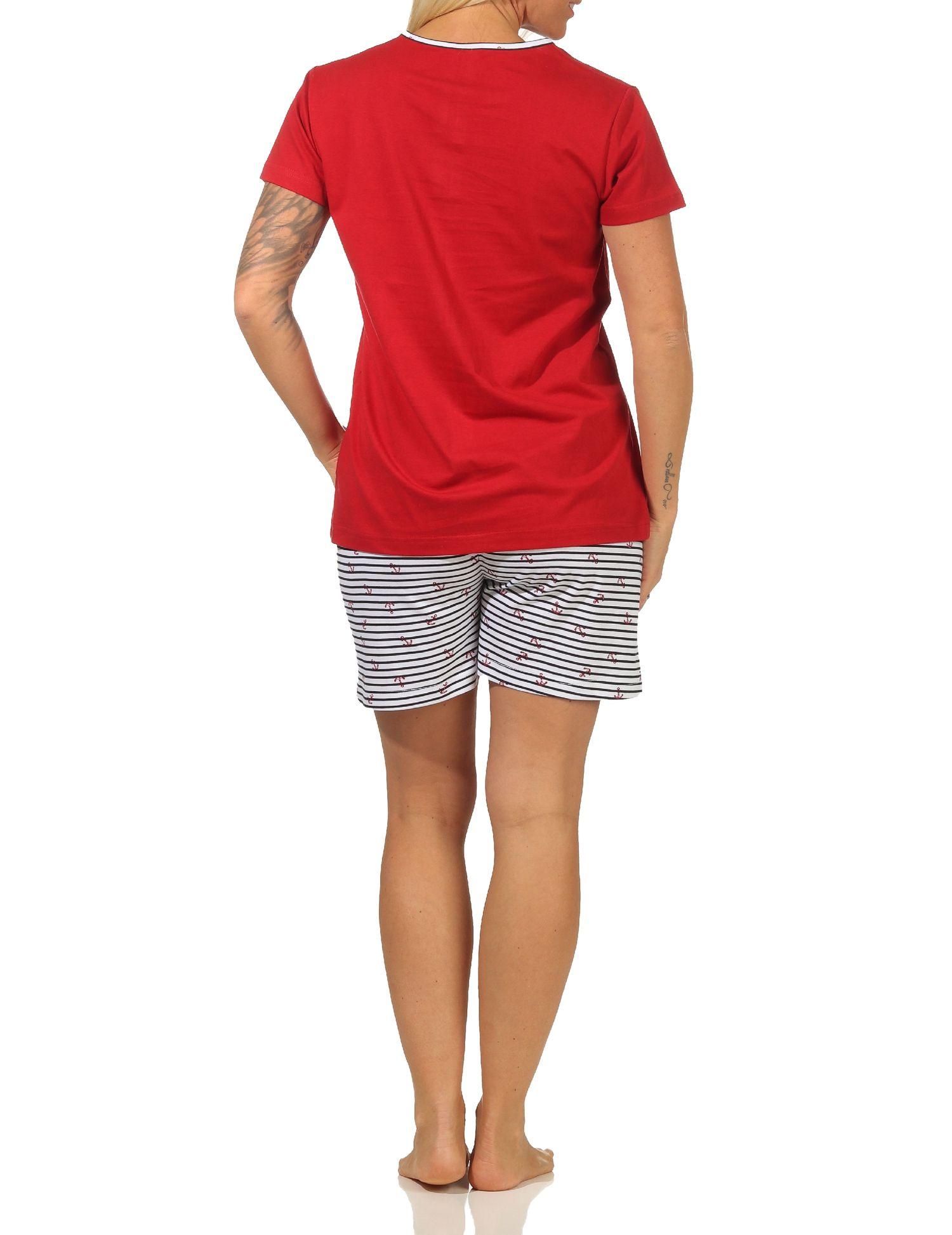 Maritimer Damen Shorty kurzarm Schlafanzug Pyjama, Hose gestreift - 112 205 10 717 Maritimer Damen Shorty kurzarm Schlafanzug Pyjama, Hose gestreift - 112 205 10 717