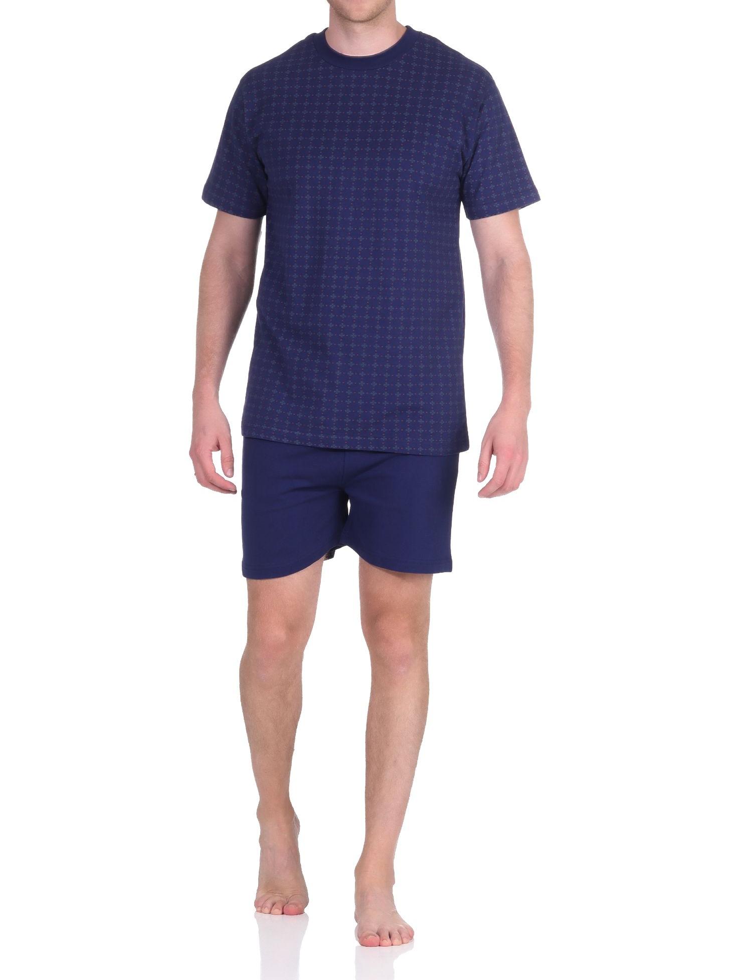 Eleganter Herren Schlafanzug kurzarm Shorty in edler Minimal-Optik - 122 105 10 872