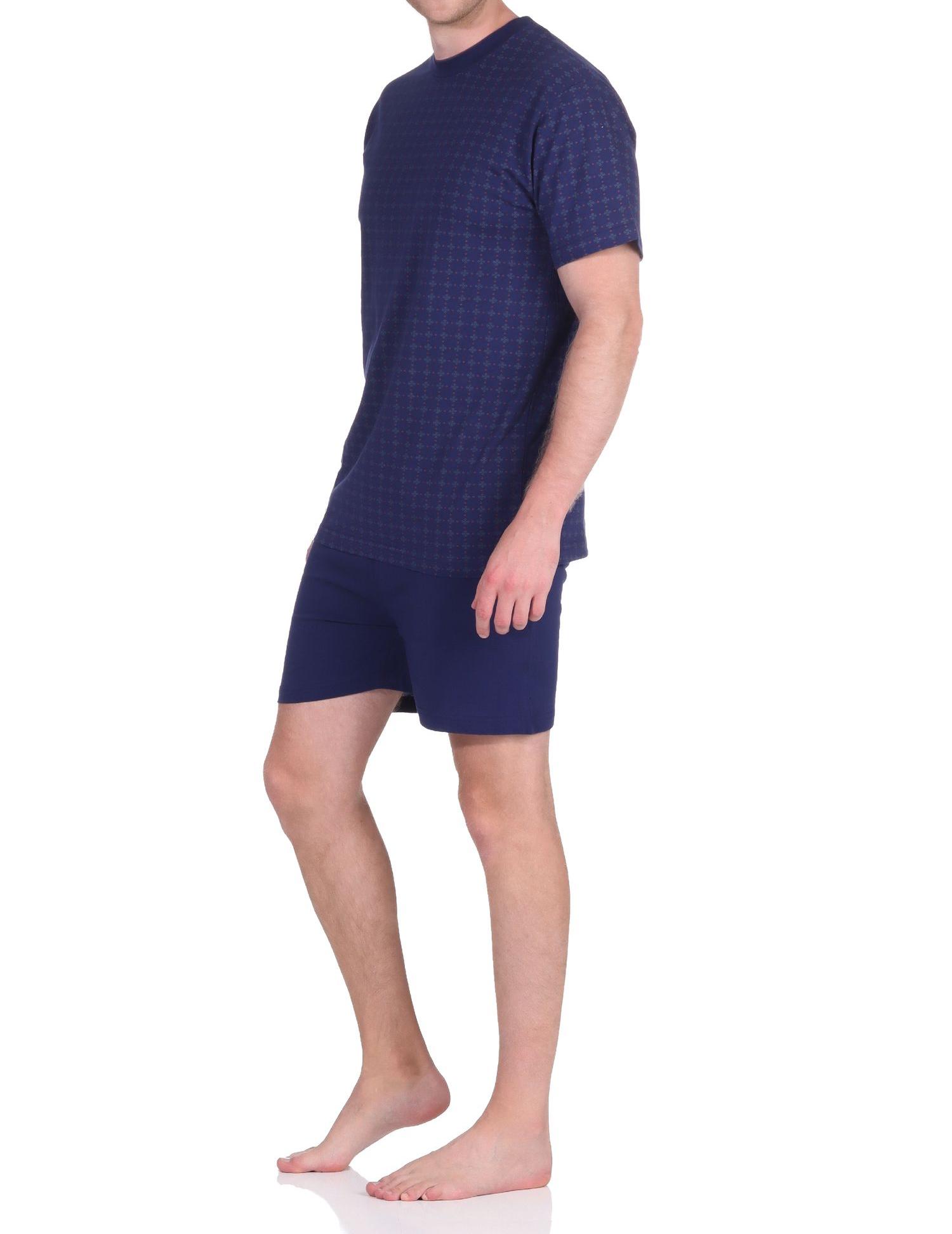 Eleganter Herren Schlafanzug kurzarm Shorty in edler Minimal-Optik - 122 105 10 872