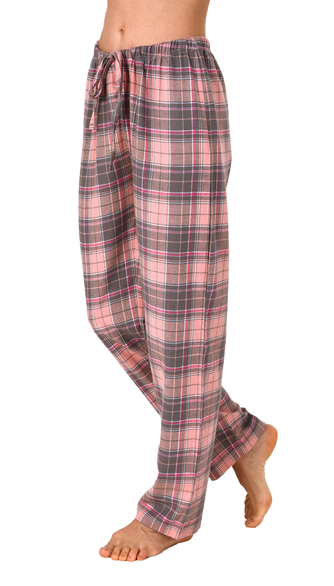 Dame Flanell Schlafanzug Hose kariert aus Baumwolle - ideal zum relaxen - 202 222 15 600
