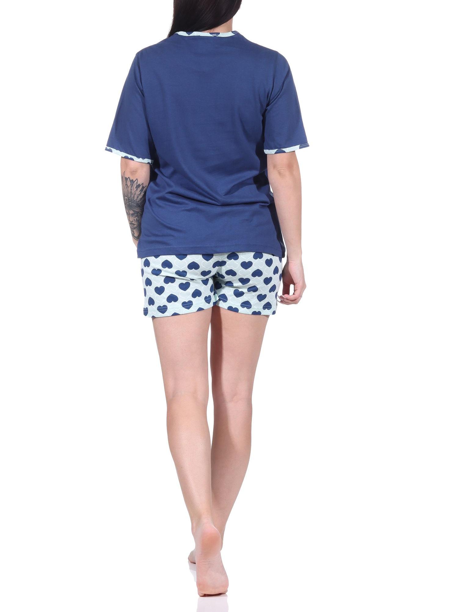 Cooler Damen kurzarm Schlafanzug Shorty Pyjama im Herz-Design - 122 205 10 603 Cooler Damen kurzarm Schlafanzug Shorty Pyjama im Herz-Design - 122 205 10 603