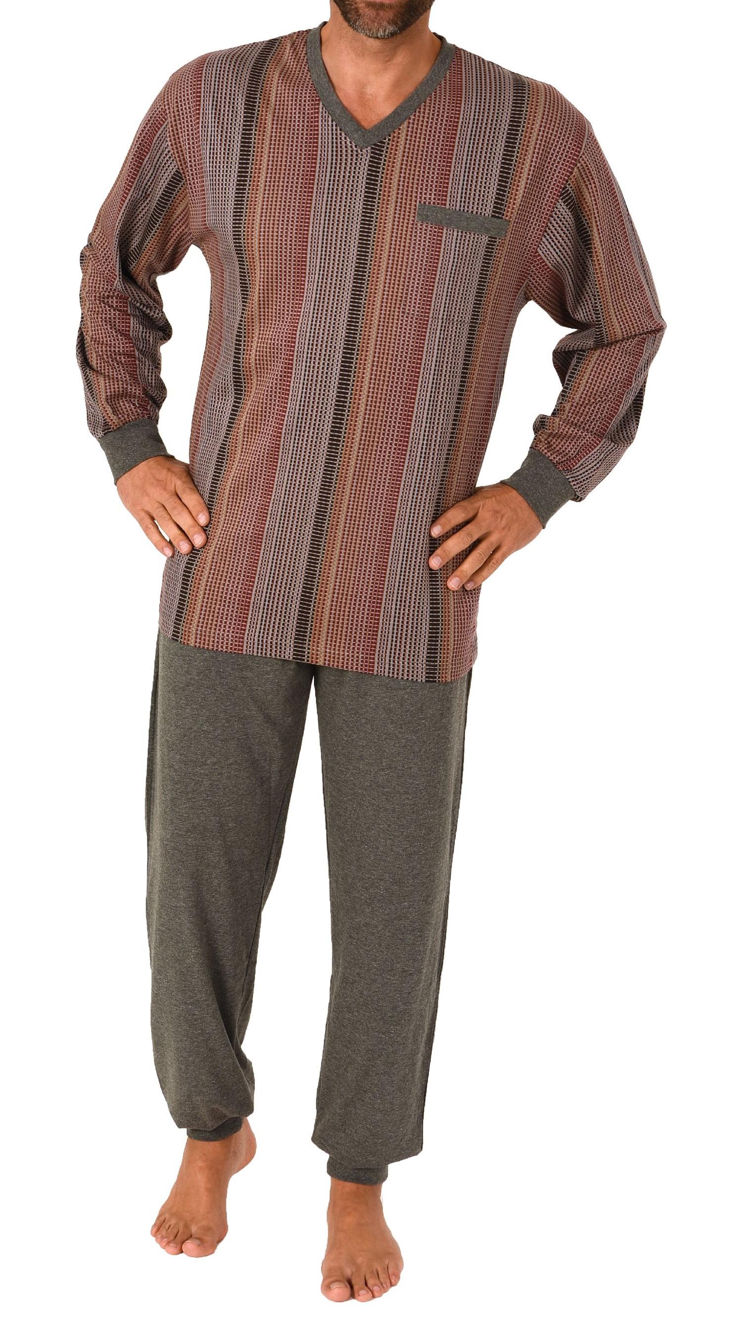 Eleganter Herren langarm Schlafanzug mit Bündchen Pyjama - auch in Übergrössen - 212 454 Eleganter Herren langarm Schlafanzug mit Bündchen Pyjama - auch in Übergrössen - 212 454