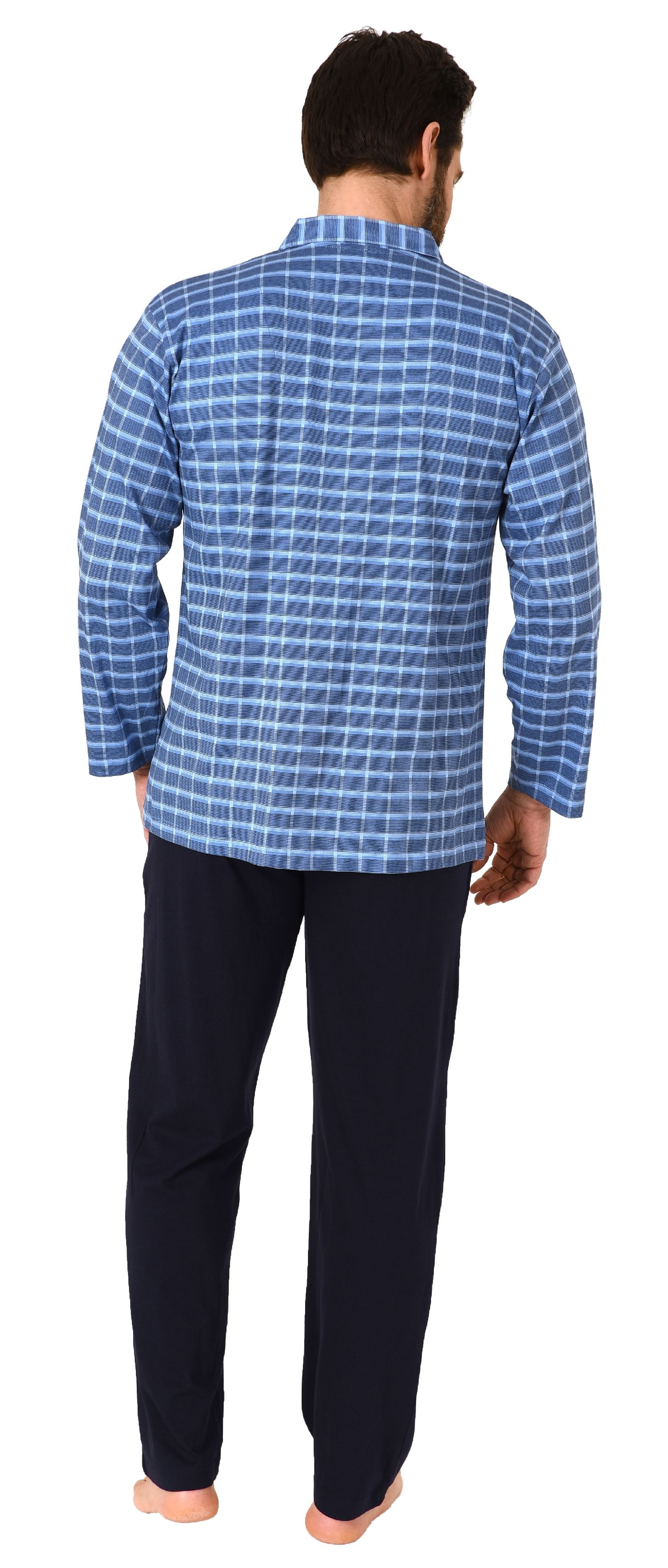 Herren Pyjama zum durchknöpfen in edler Karo Optik - auch in Übergrössen - 212 101 90 504 Herren Pyjama zum durchknöpfen in edler Karo Optik - auch in Übergrössen - 212 101 90 504