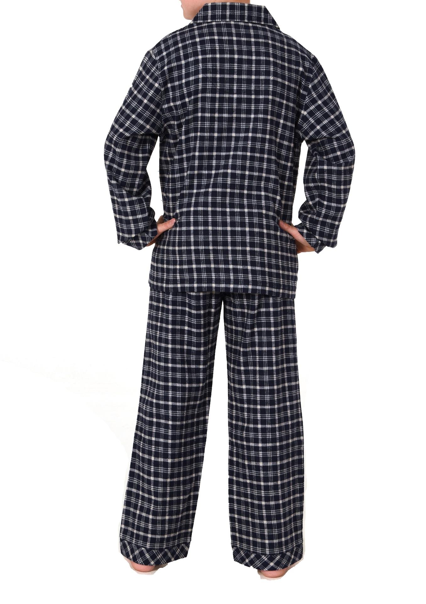 Jungen Flanell Pyjama langarm Schlafanzug in Karo Optik mit Knopfleiste - 222 501 15 851 Jungen Flanell Pyjama langarm Schlafanzug in Karo Optik mit Knopfleiste - 222 501 15 851