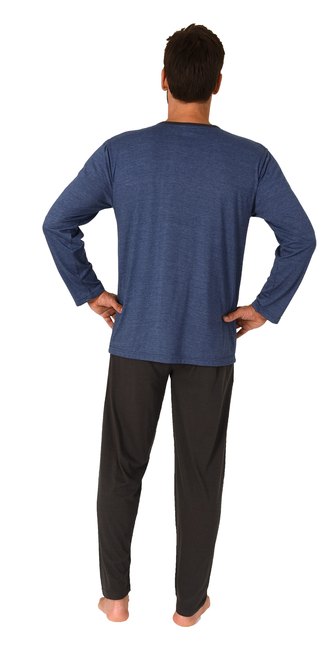 Herren Pyjama langarm Schlafanzug in toller melange Optik - 212 101 10 902 Herren Pyjama langarm Schlafanzug in toller melange Optik - 212 101 10 902