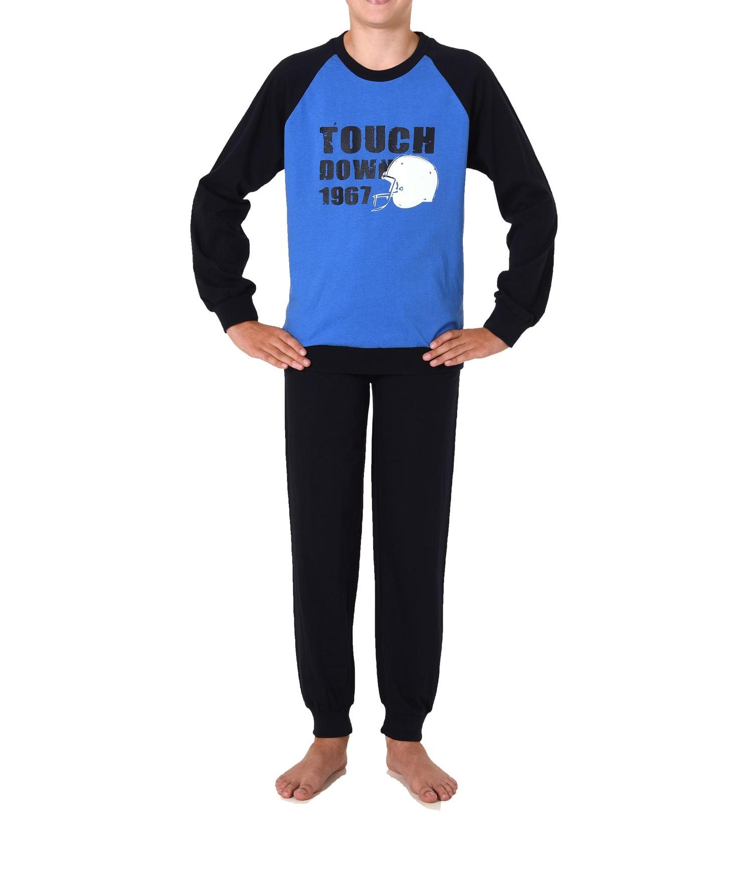 Jungen Pyjama langarm mit Bündchen Schlafanzug in cooler Optik - 122 501 10 800 Jungen Pyjama langarm mit Bündchen Schlafanzug in cooler Optik - 122 501 10 800