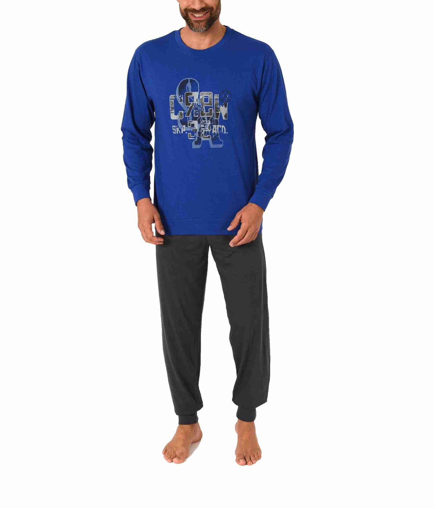Herren Schlafanzug Pyjama langarm mit Bündchen und edlen Frontprint - 212 101 10 905 Herren Schlafanzug Pyjama langarm mit Bündchen und edlen Frontprint - 212 101 10 905