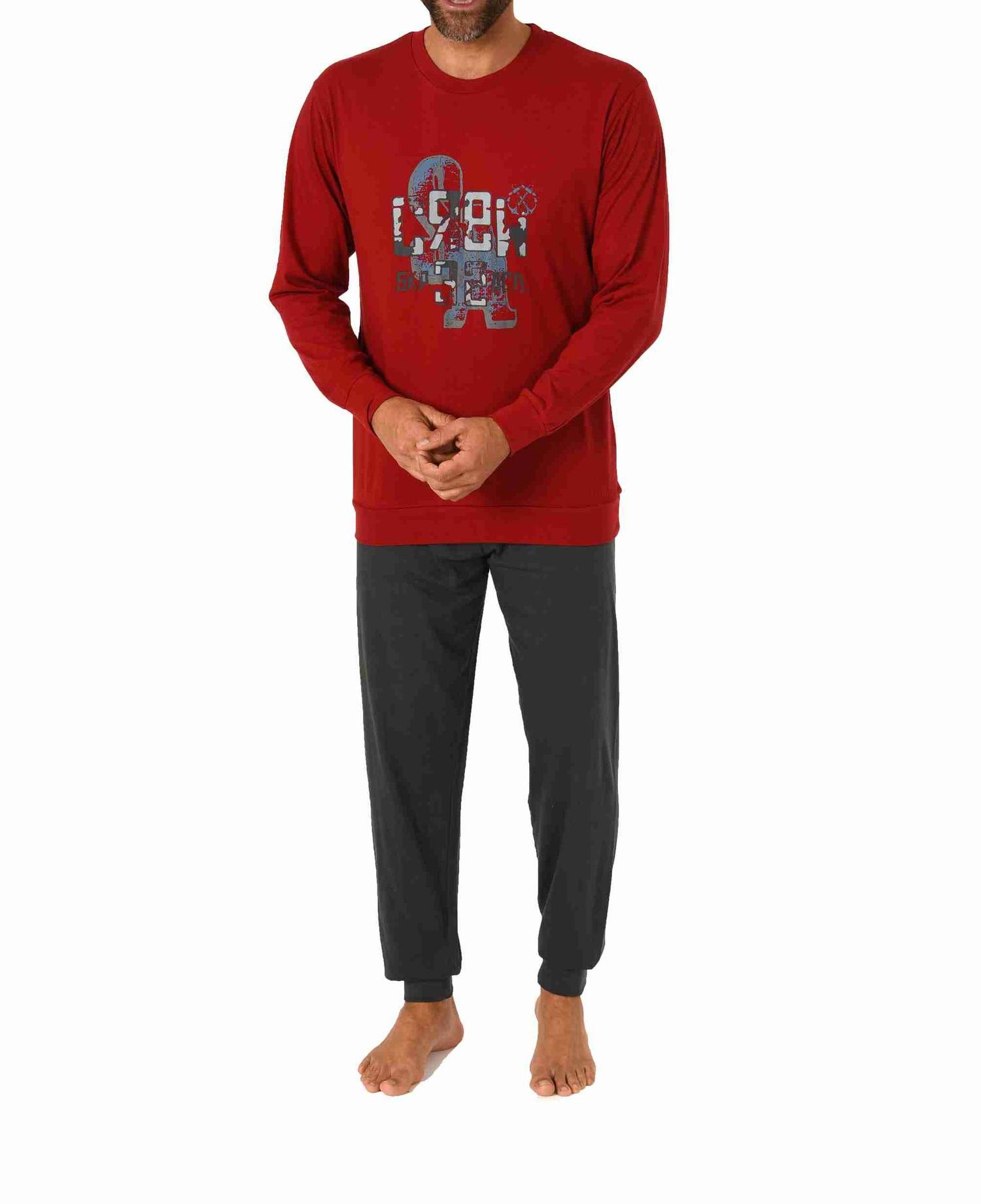 Herren Schlafanzug Pyjama langarm mit Bündchen und edlen Frontprint - 212 101 10 905 Herren Schlafanzug Pyjama langarm mit Bündchen und edlen Frontprint - 212 101 10 905
