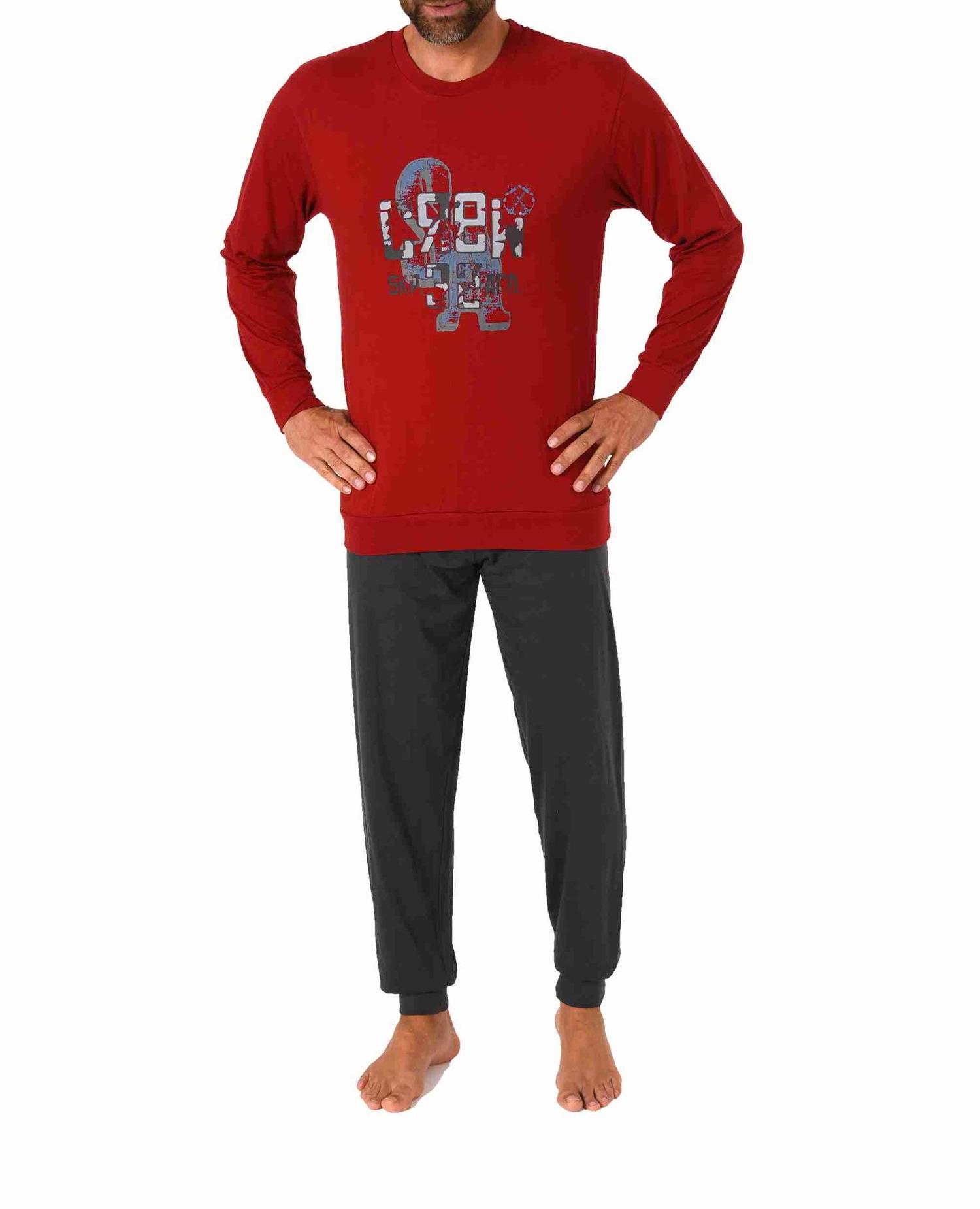 Herren Schlafanzug Pyjama langarm mit Bündchen und edlen Frontprint - 212 101 10 905 Herren Schlafanzug Pyjama langarm mit Bündchen und edlen Frontprint - 212 101 10 905