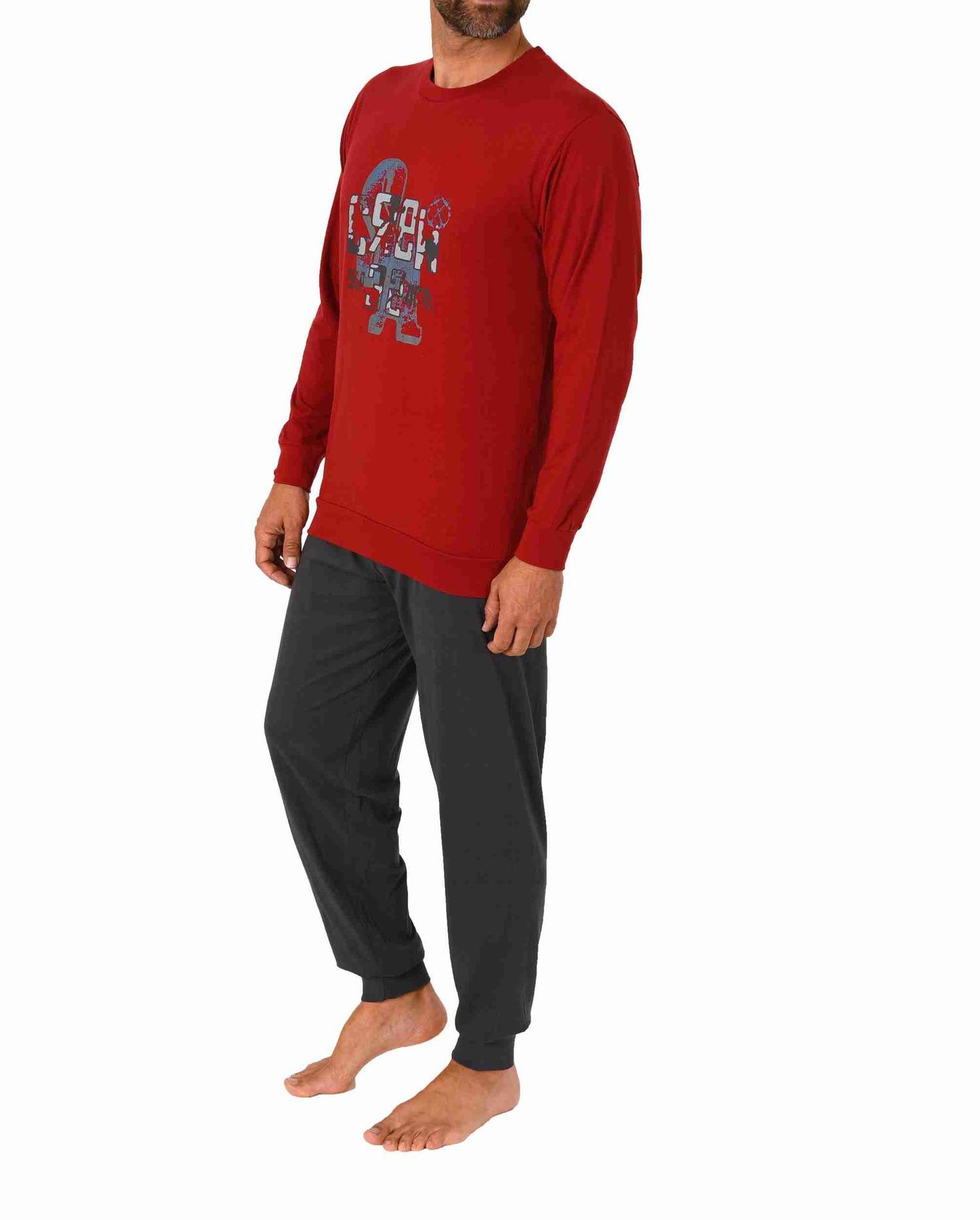 Herren Schlafanzug Pyjama langarm mit Bündchen und edlen Frontprint - 212 101 10 905 Herren Schlafanzug Pyjama langarm mit Bündchen und edlen Frontprint - 212 101 10 905