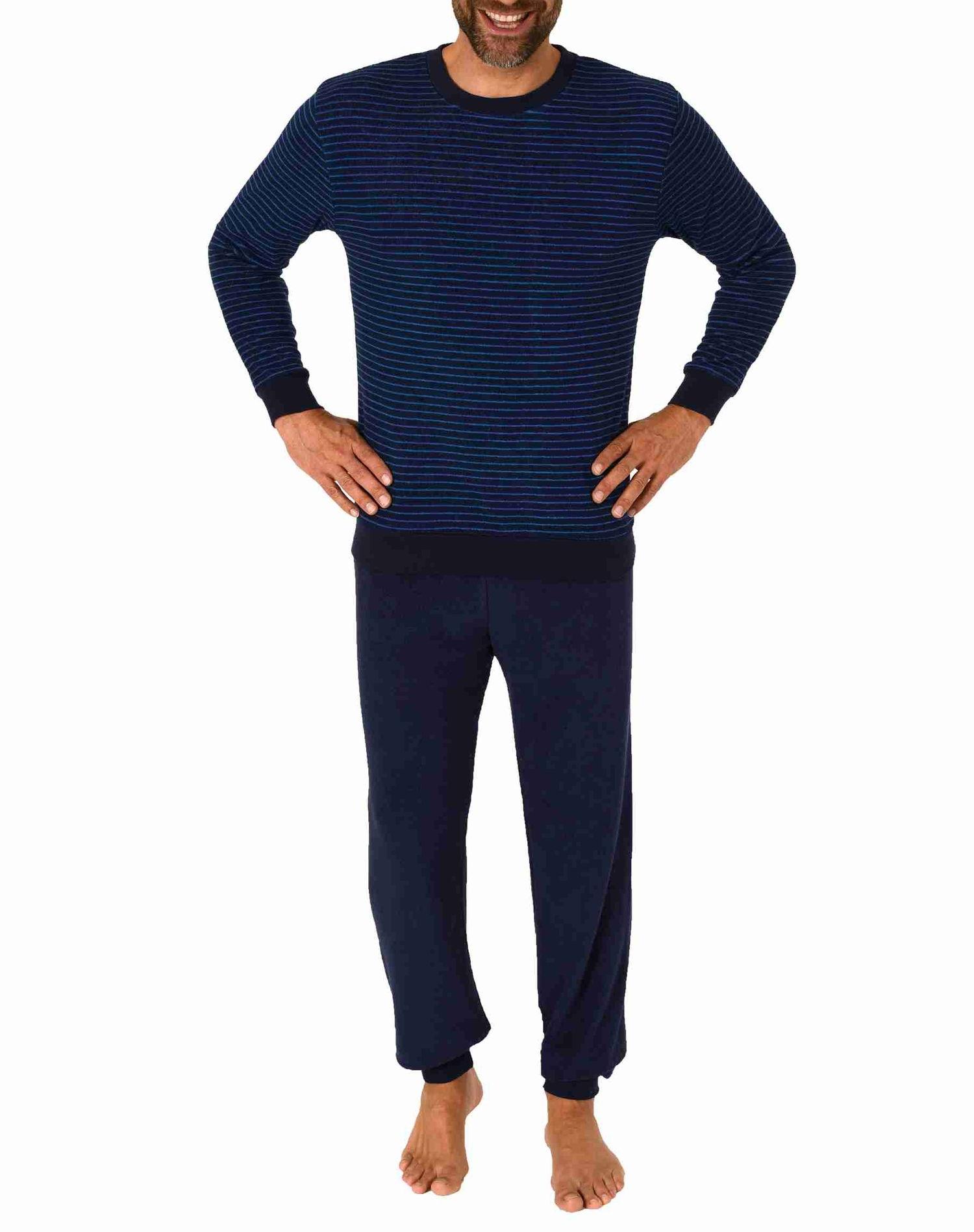 Herren langarm Frottee Pyjama Schlafanzug mit Bündchen - auch in Übergrössen - 222 13 803 Herren langarm Frottee Pyjama Schlafanzug mit Bündchen - auch in Übergrössen - 222 13 803