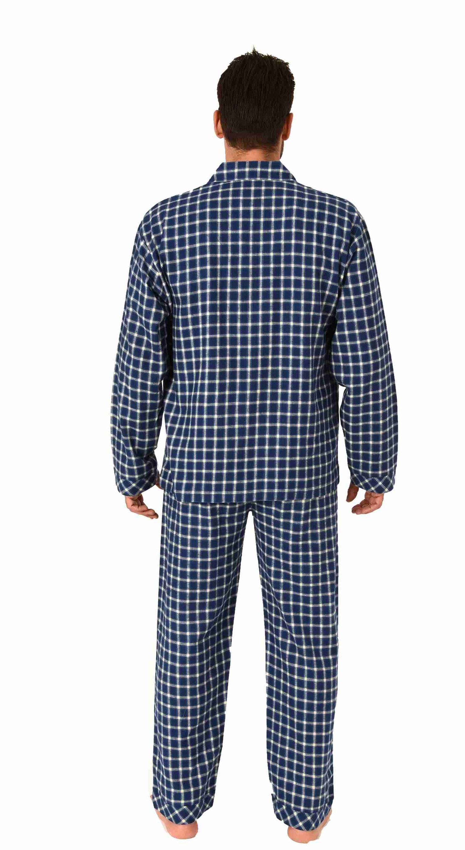 Herren Flanell Pyjama langarm Schlafanzug zum durchknöpfen - 222 101 15 870
