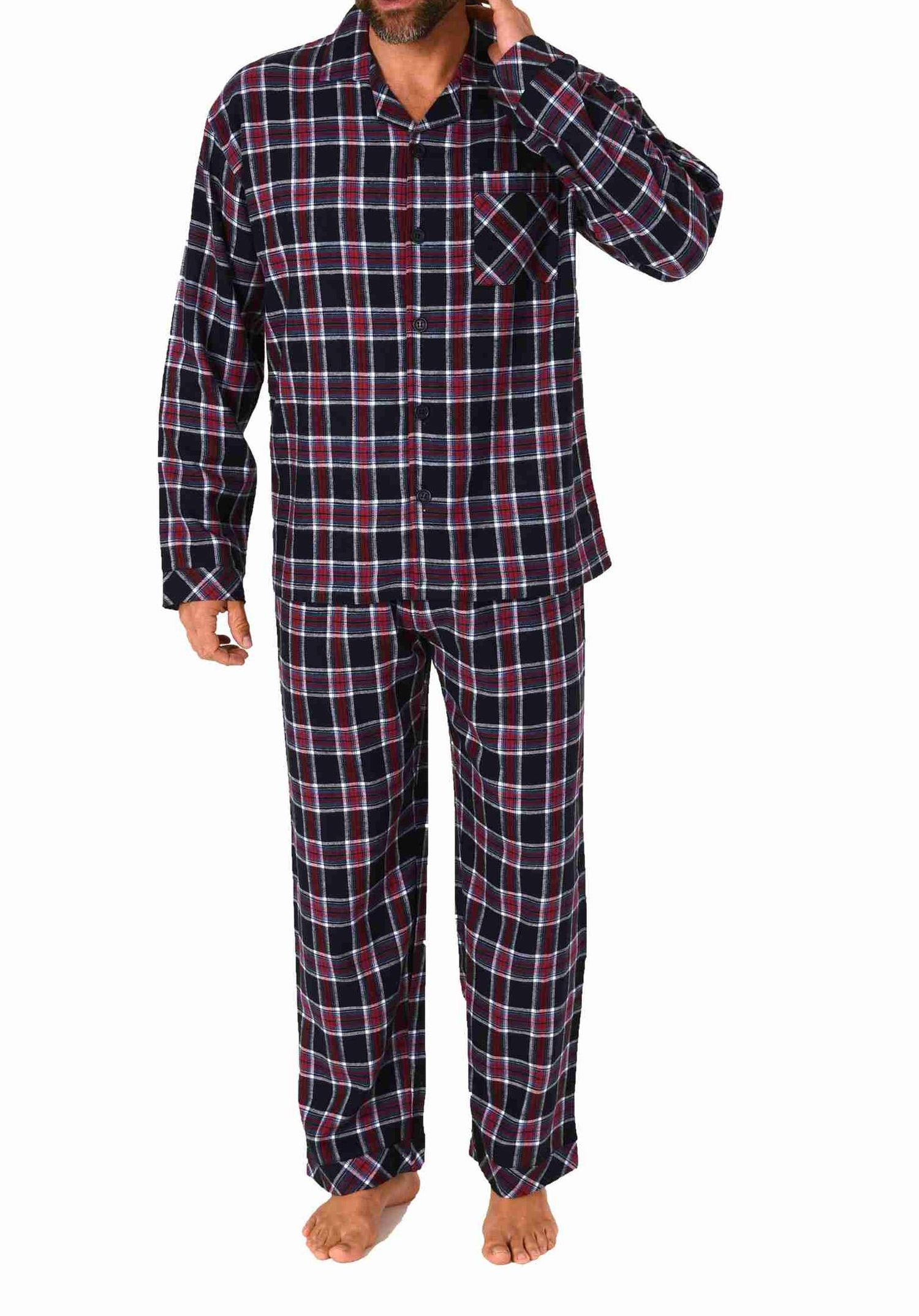Herren Flanell Schlafanzug langarm Pyjama zum durchknöpfen - 222 101 15 873 Herren Flanell Schlafanzug langarm Pyjama zum durchknöpfen - 222 101 15 873