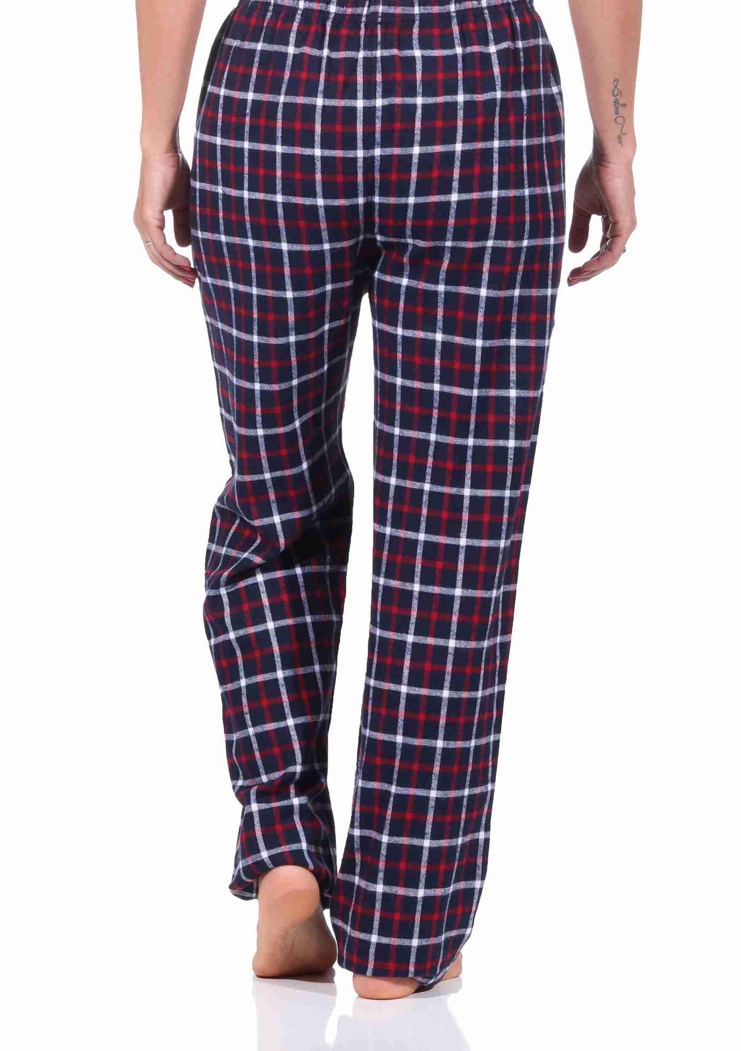 Damen Flanell Schlafanzug Hose kariert aus Baumwolle - 222 222 15 870 Damen Flanell Schlafanzug Hose kariert aus Baumwolle - 222 222 15 870
