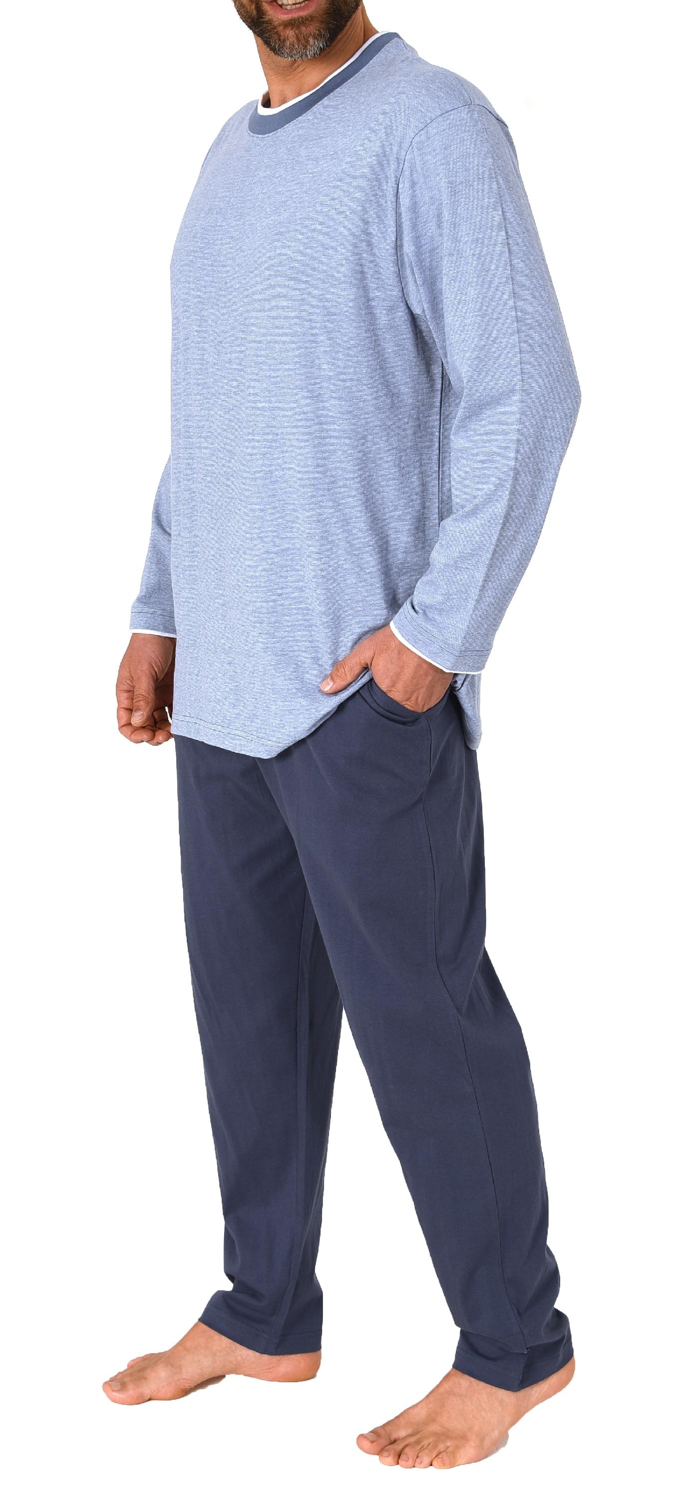 Herren langarm Schlafanzug Loungewear in chilliger Optik - auch in Übergrössen - 122 101 90 590 Herren langarm Schlafanzug Loungewear in chilliger Optik - auch in Übergrössen
