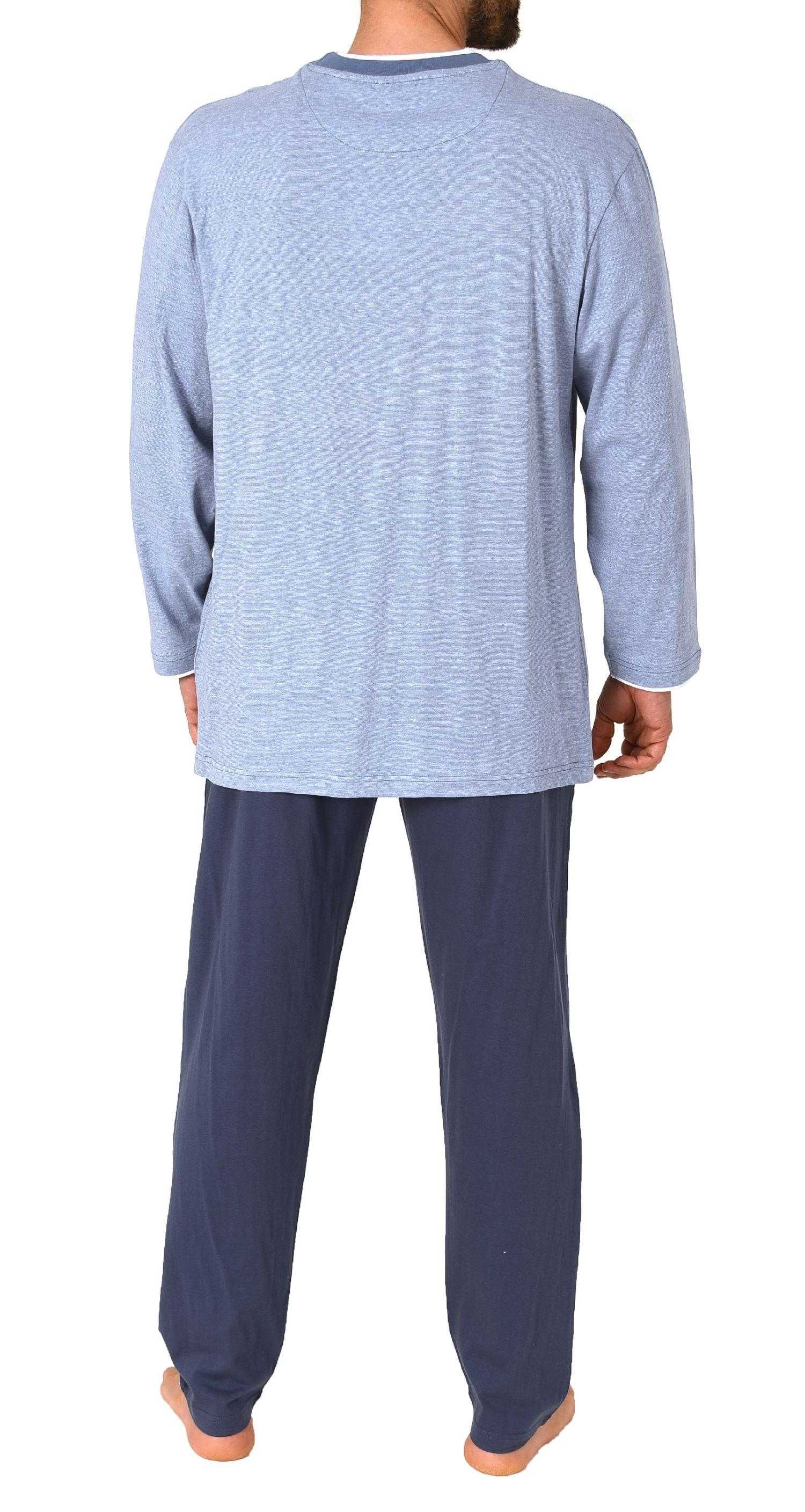 Herren langarm Schlafanzug Loungewear in chilliger Optik - auch in Übergrössen - 122 101 90 590 Herren langarm Schlafanzug Loungewear in chilliger Optik - auch in Übergrössen