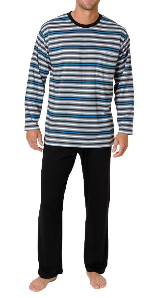 Herren langarm Schlafanzug Pyjama in lässiger Streifenoptik - 122 101 90 745 Herren langarm Schlafanzug Pyjama in lässiger Streifenoptik - 122 101 90 745