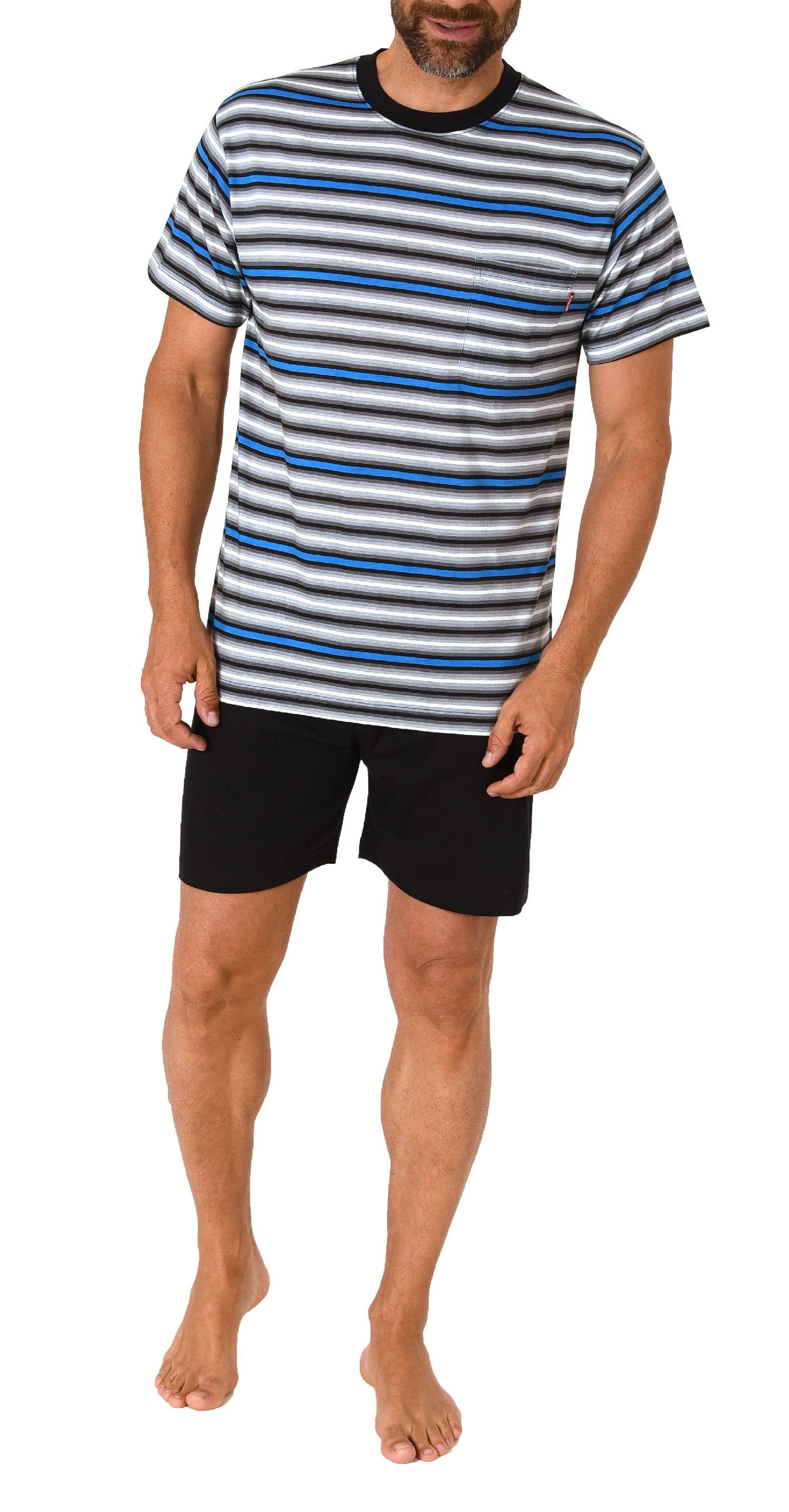 Herren kurzarm Schlafanzug Shorty Pyjama in lässiger Streifenoptik - 122 105 90 745 Herren kurzarm Schlafanzug Shorty Pyjama in lässiger Streifenoptik - 122 105 90 745