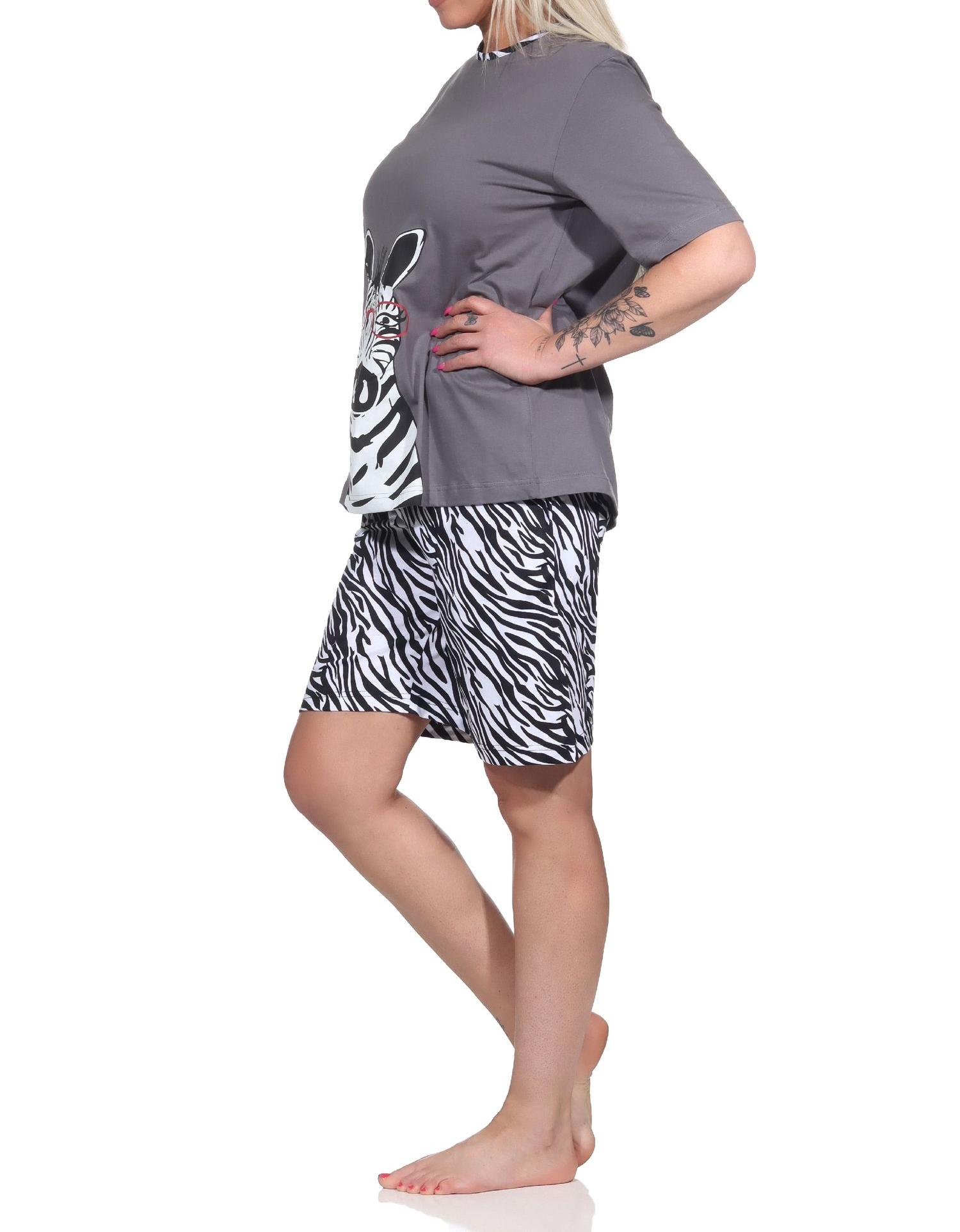 Süsser Damen Shorty Pyjama kurzarm Schlafanzug mit Tiermotiv - auch in Übergrössen - 122 205 90 100 Süsser Damen Shorty Pyjama kurzarm Schlafanzug mit Tiermotiv - auch in Übergrössen
