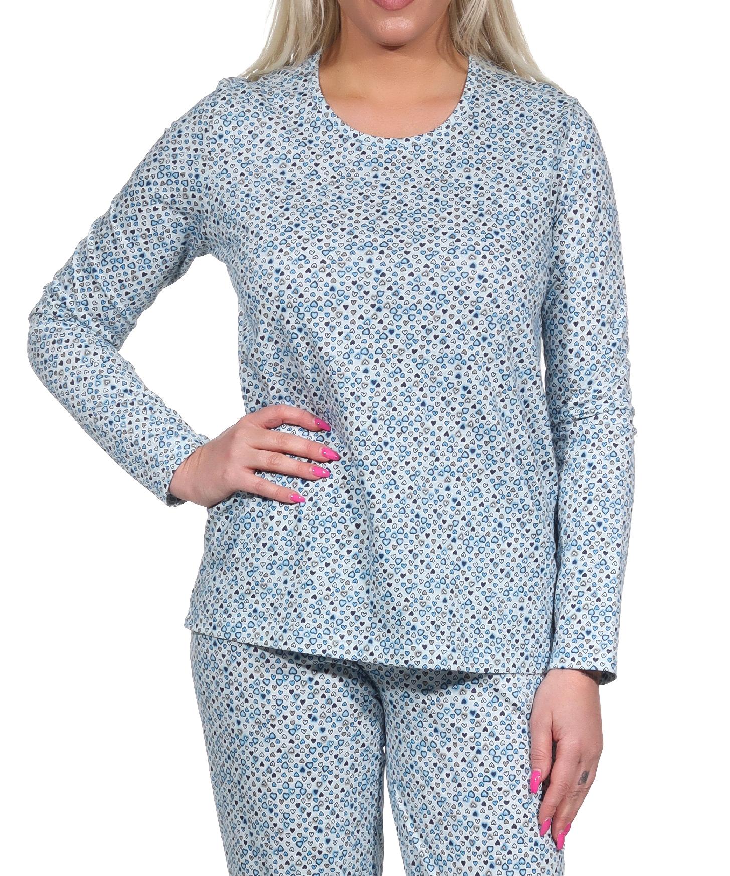 Damen Schlafanzug Shirt langarm Pyjama Oberteil Mix & Match in Herz Tupfen Optik - 122 219 90 904 Damen Schlafanzug Shirt langarm Pyjama Oberteil Mix & Match in Herz Tupfen Optik - 122 904