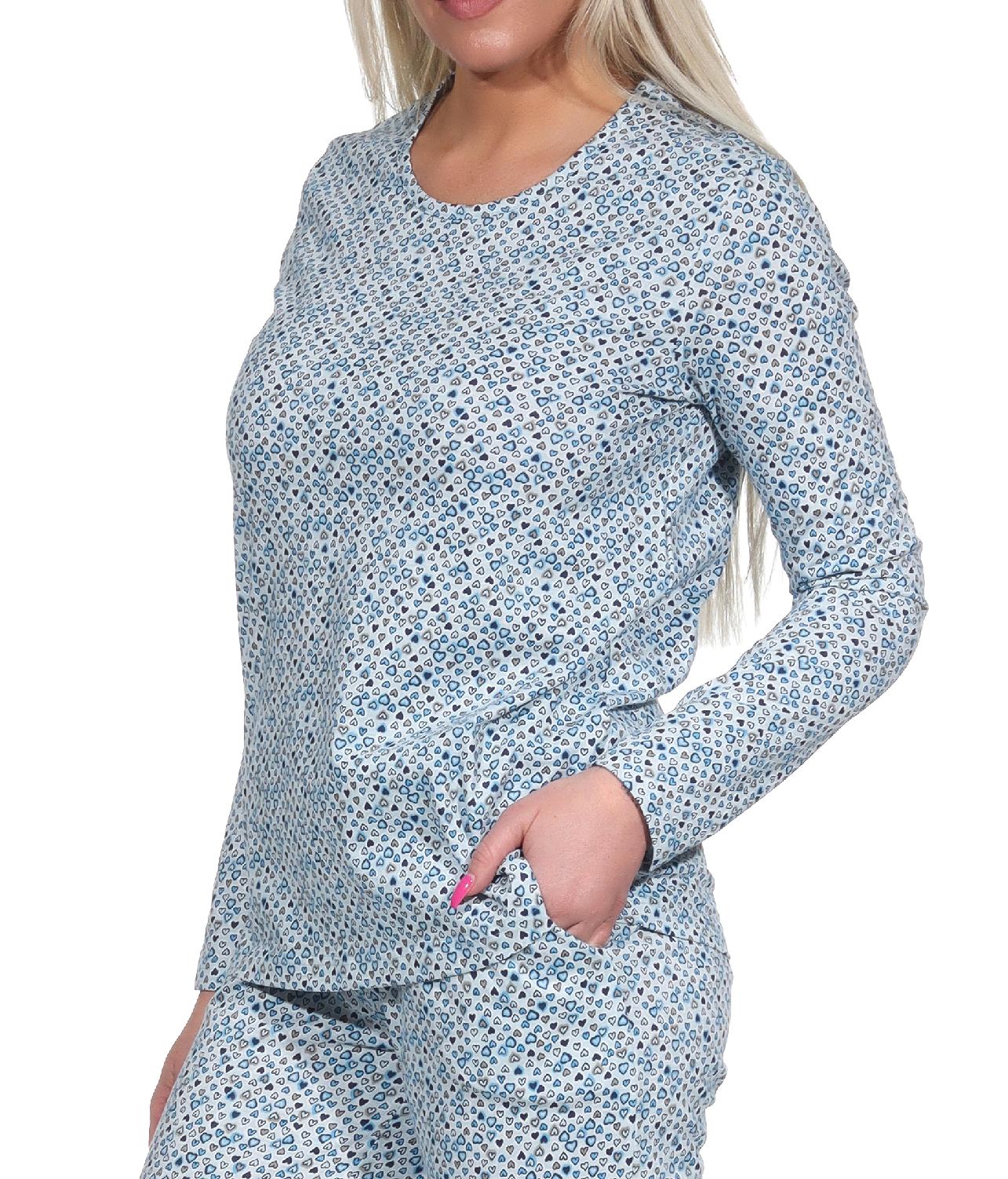 Damen Schlafanzug Shirt langarm Pyjama Oberteil Mix & Match in Herz Tupfen Optik - 122 219 90 904 Damen Schlafanzug Shirt langarm Pyjama Oberteil Mix & Match in Herz Tupfen Optik - 122 904