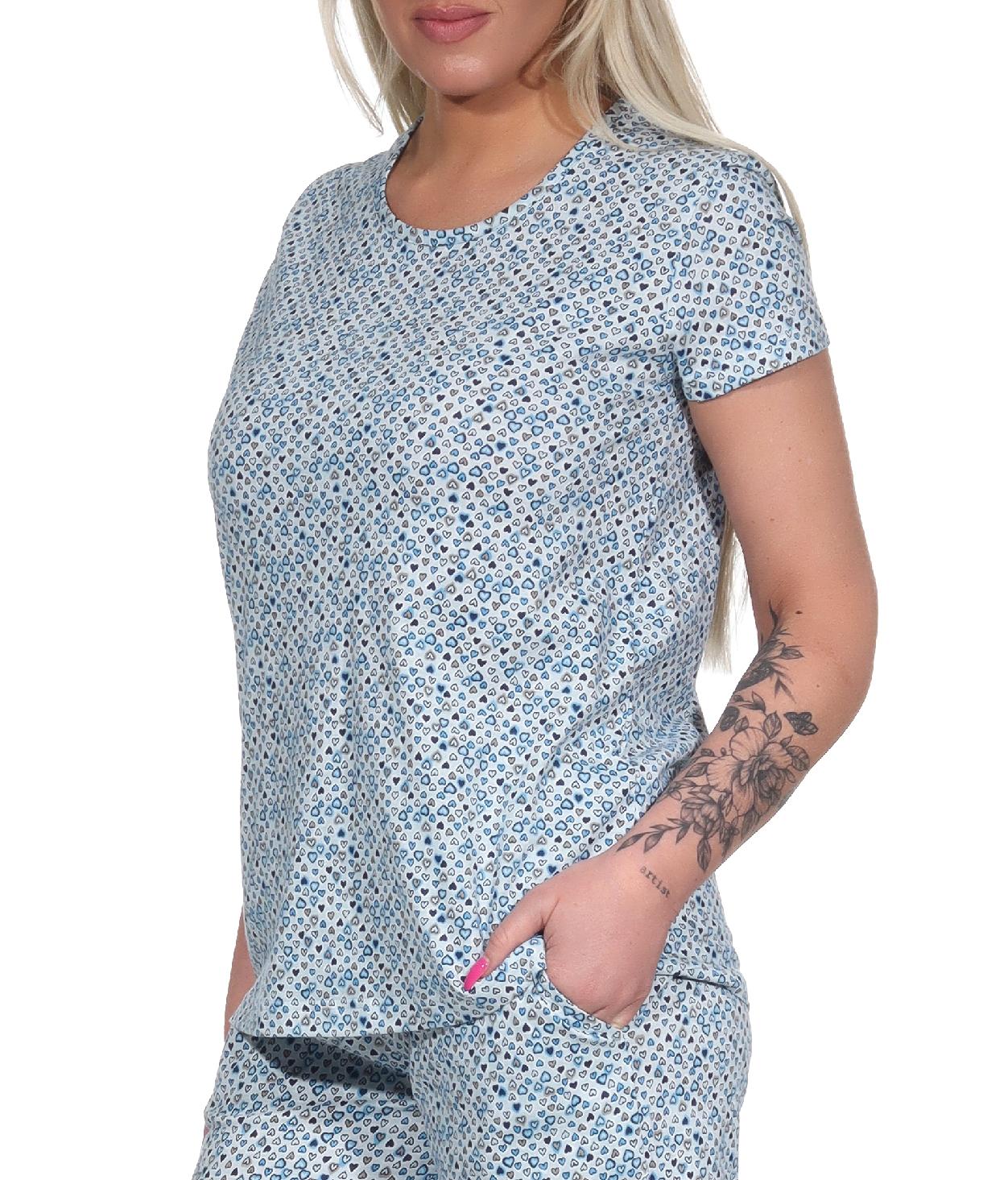 Damen kurzarm Schlafanzug Oberteil Pyjama Shirt Mix & Match in Herz Tupfen Optik - 122 220 90 904 Damen kurzarm Schlafanzug Oberteil Pyjama Shirt Mix & Match in Herz Tupfen Optik - 122 904