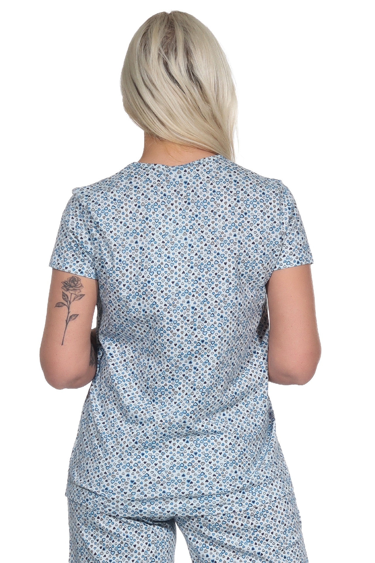 Damen kurzarm Schlafanzug Oberteil Pyjama Shirt Mix & Match in Herz Tupfen Optik - 122 220 90 904 Damen kurzarm Schlafanzug Oberteil Pyjama Shirt Mix & Match in Herz Tupfen Optik - 122 904