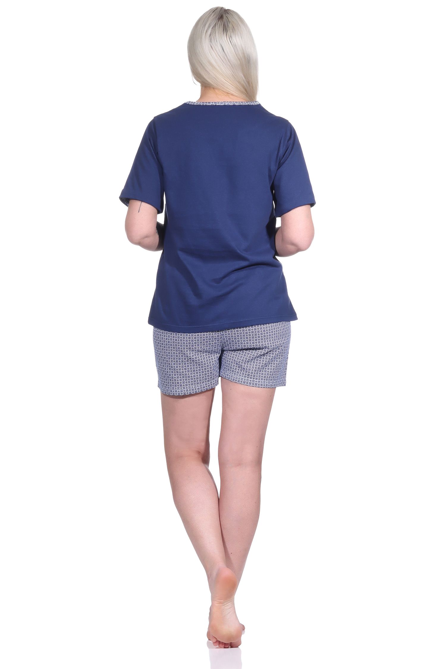 Damen Shorty, kurzer Pyjama mit Luftballon-Motiv und Minimal-Print - 123 205 10 150a
