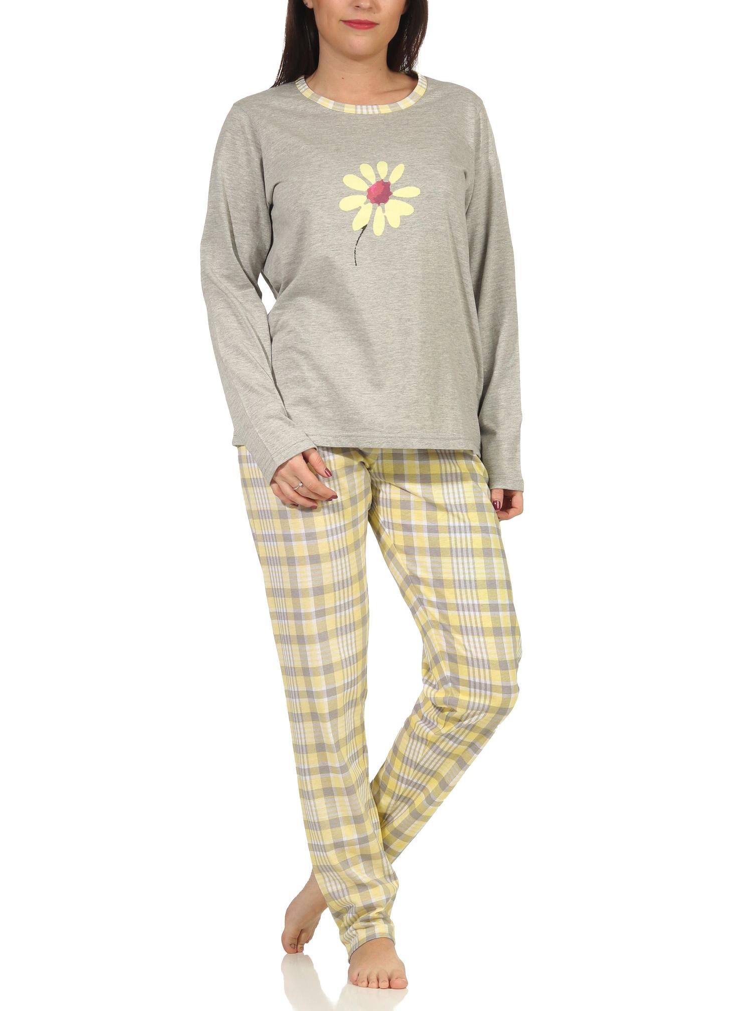 Damen Pyjama langarm, Schlafanzug mit Karo-Muster - 112 201 10 733 Damen Pyjama langarm, Schlafanzug mit Karo-Muster - 112 201 10 733