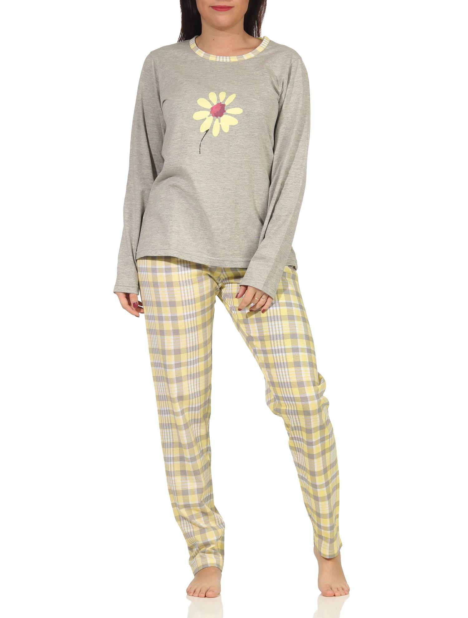 Damen Pyjama langarm, Schlafanzug mit Karo-Muster - 112 201 10 733 Damen Pyjama langarm, Schlafanzug mit Karo-Muster - 112 201 10 733