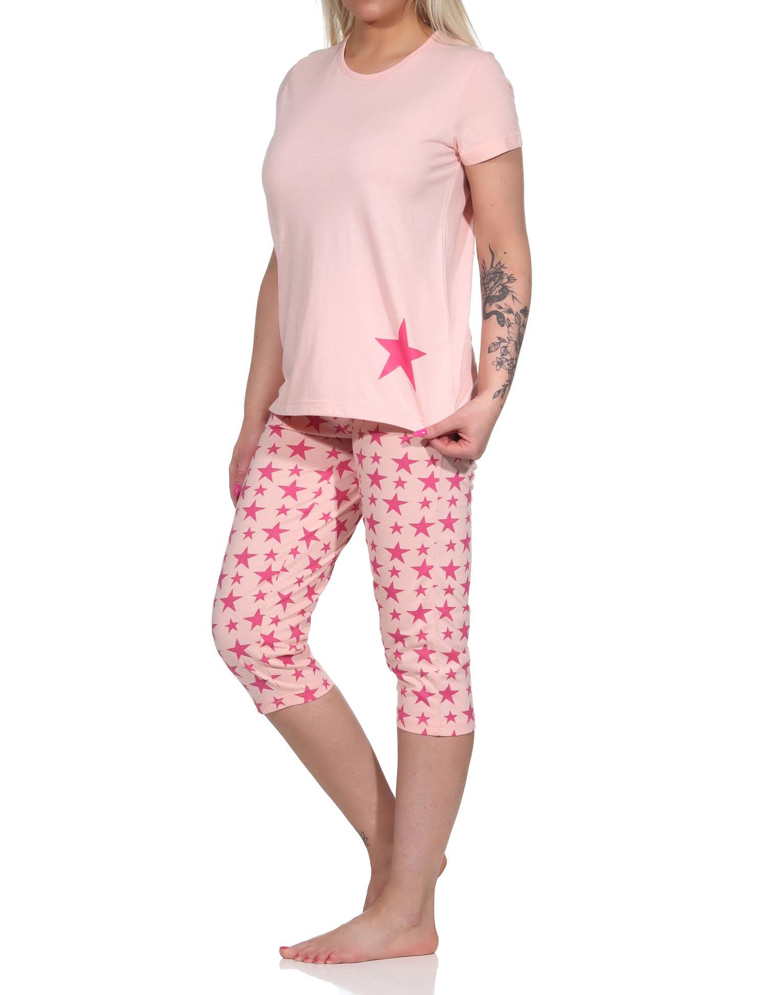 Damen Capri Pyjama, Schlafanzug mit Sternen - 112 204 10 735 Damen Capri Pyjama, Schlafanzug mit Sternen - 112 204 10 735