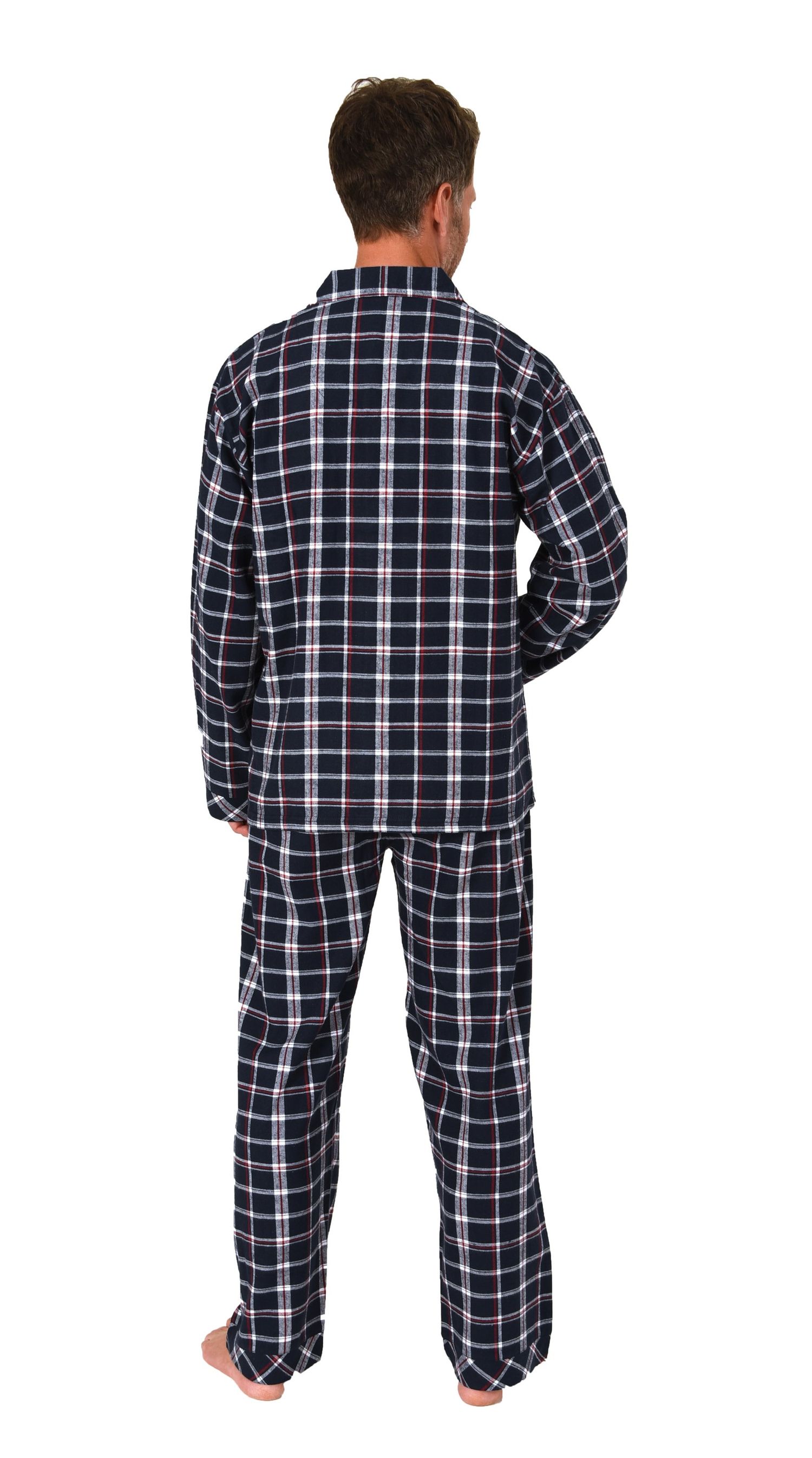 Herren Flanell Schlafanzug lang, durchknöpfbarer Pyjama in toller Karo-Optik Normann Herren Flanell Schlafanzug Pyjama in eleganter Karo Optik - auch in Übergröße