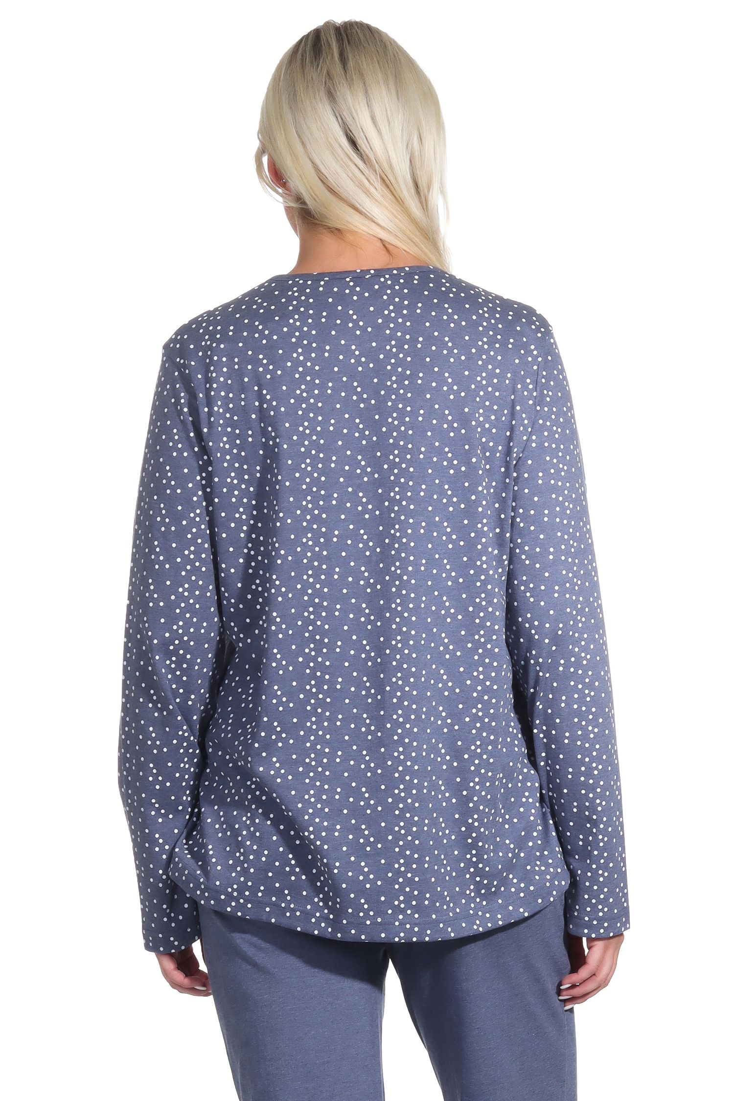 Damen langarm Schlafanzug Pyjama Oberteil Shirt Mix & Match