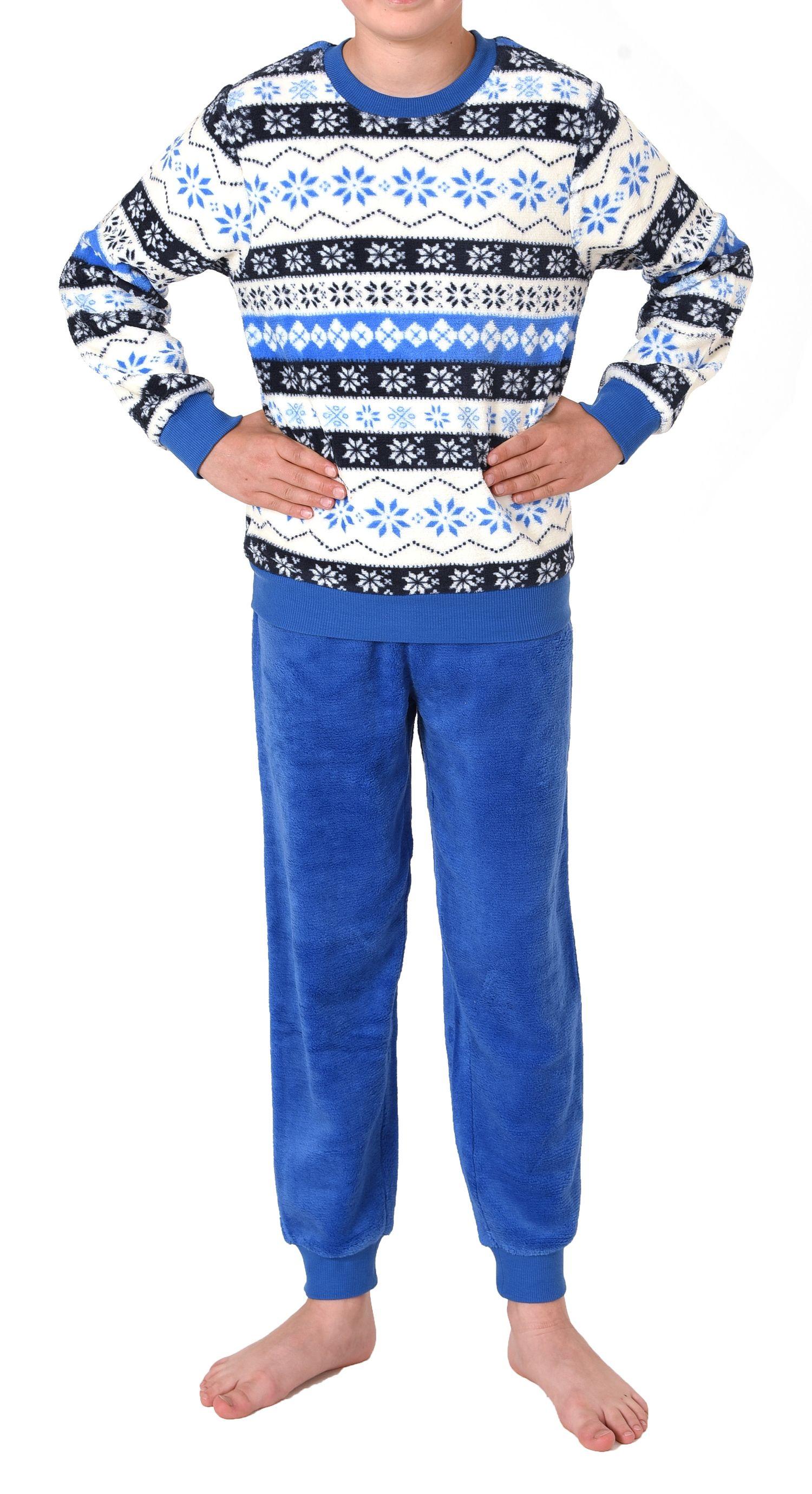 Kinder Unisex langarm Schlafanzug Pyjama mit Bündchen in Norweger Optik aus Coralfleece Kinder Unisex langarm Schlafanzug Pyjama mit Bündchen in Norweger Optik aus Coralfleece