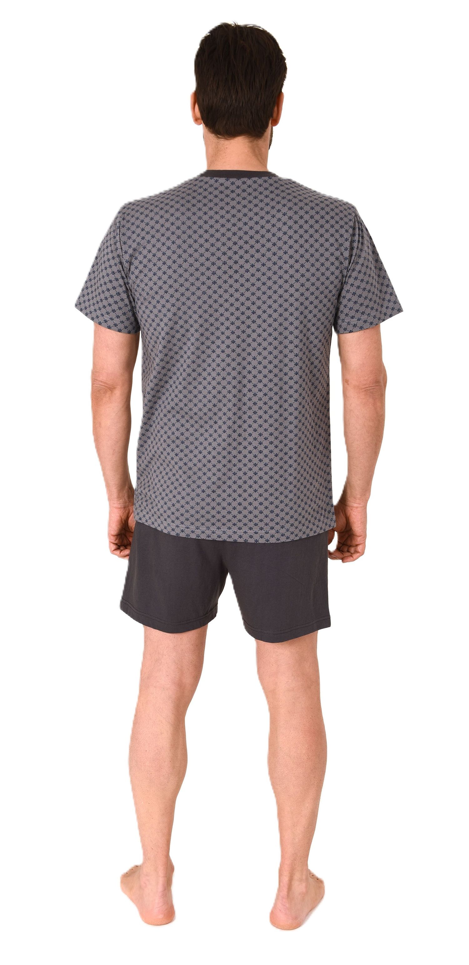 Herren kurzarm Schlafanzug Shorty Pyjama in eleganter Minimal-Print-Optik Herren kurzarm Schlafanzug Shorty Pyjama in eleganter Minimal-Print-Optik