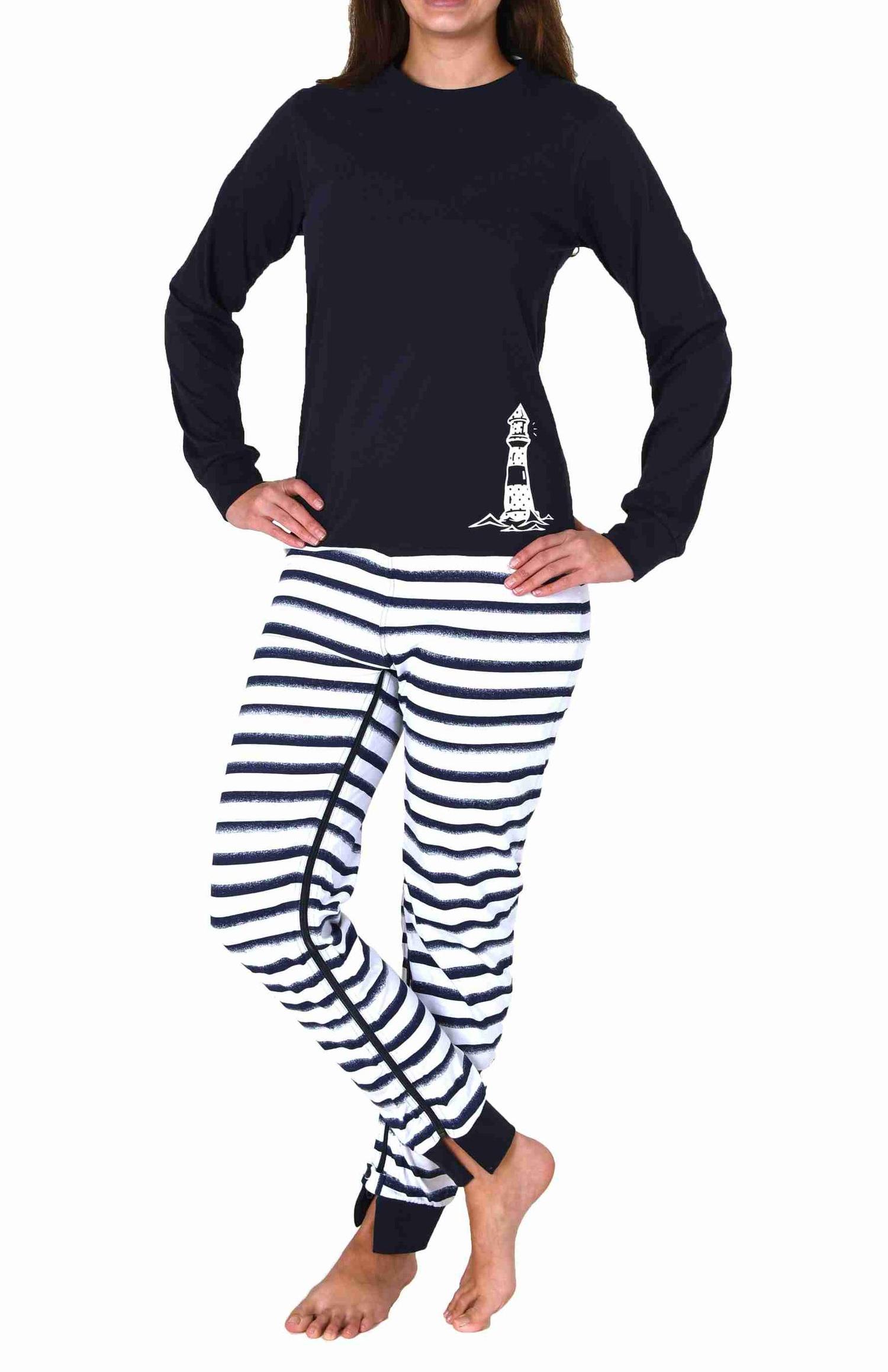 Maritimer Damen Pflegeoverall langarm Schlafanzug mit Reissverschluss am Rücken und Bein Maritimer Damen Pflegeoverall langarm Schlafanzug mit Reissverschluss am Rücken und Bein