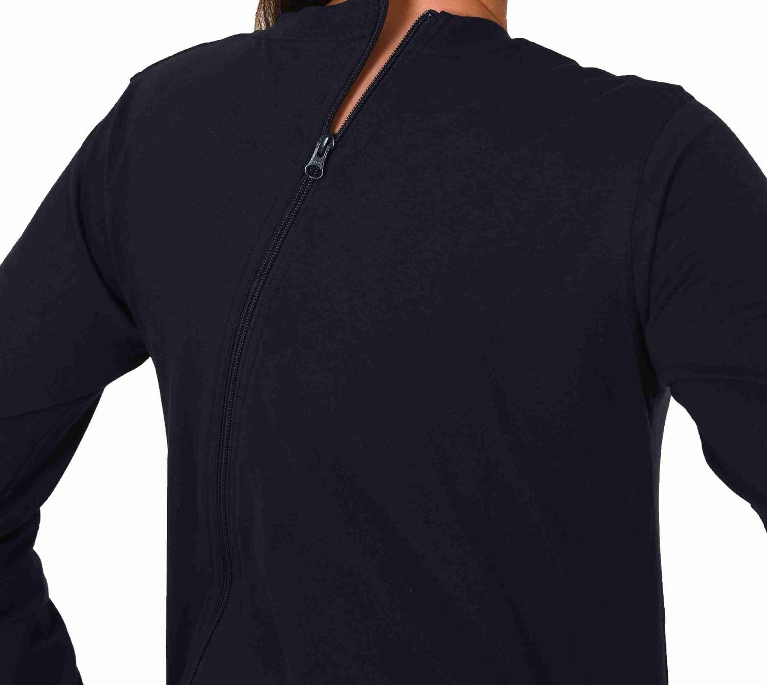 Maritimer Damen Pflegeoverall langarm Schlafanzug mit Reissverschluss am Rücken und Bein Maritimer Damen Pflegeoverall langarm Schlafanzug mit Reissverschluss am Rücken und Bein