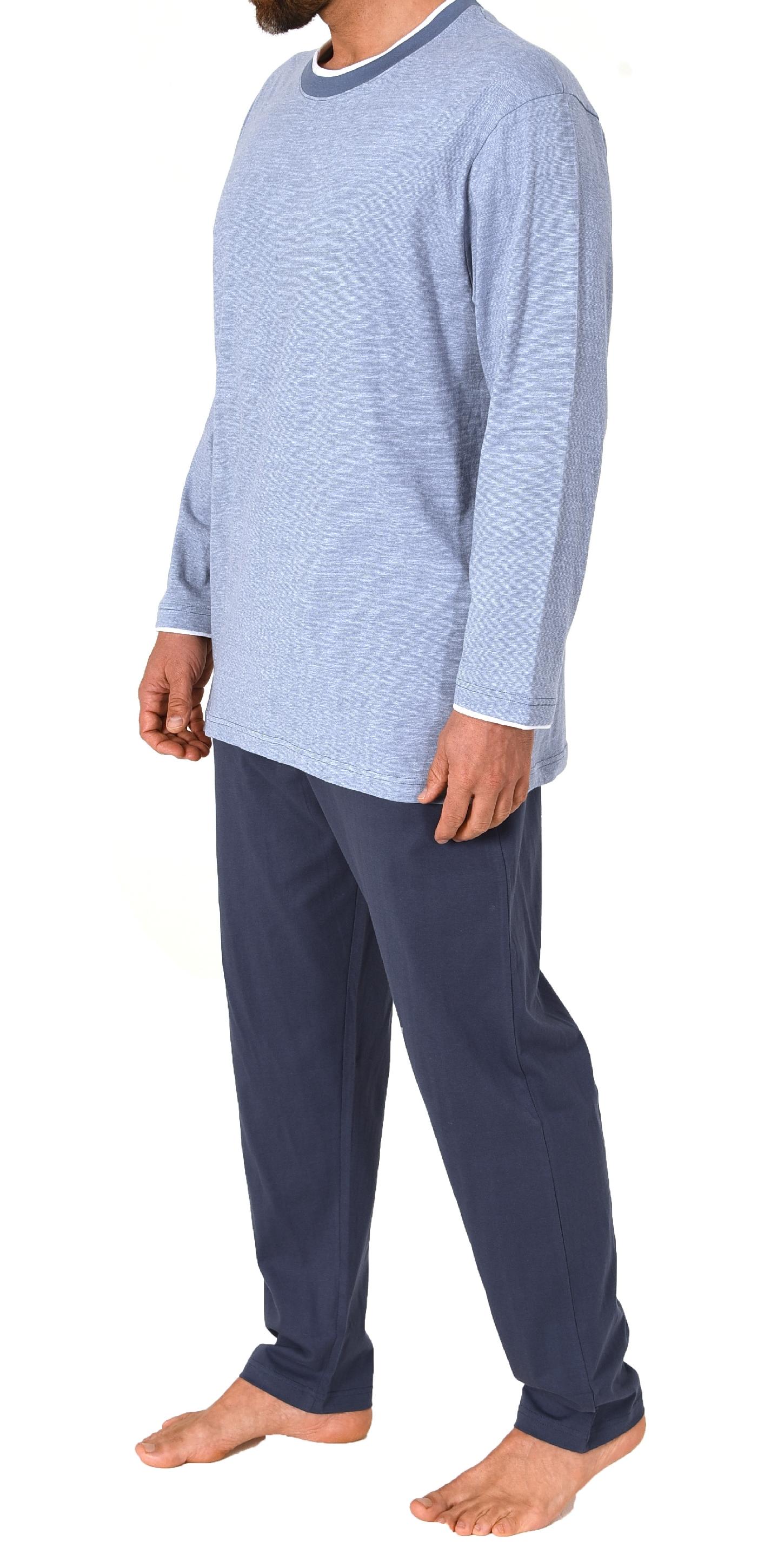 Lässiger Herren langarm Schlafanzug Pyjama in chilliger Optik - auch in Übergrössen