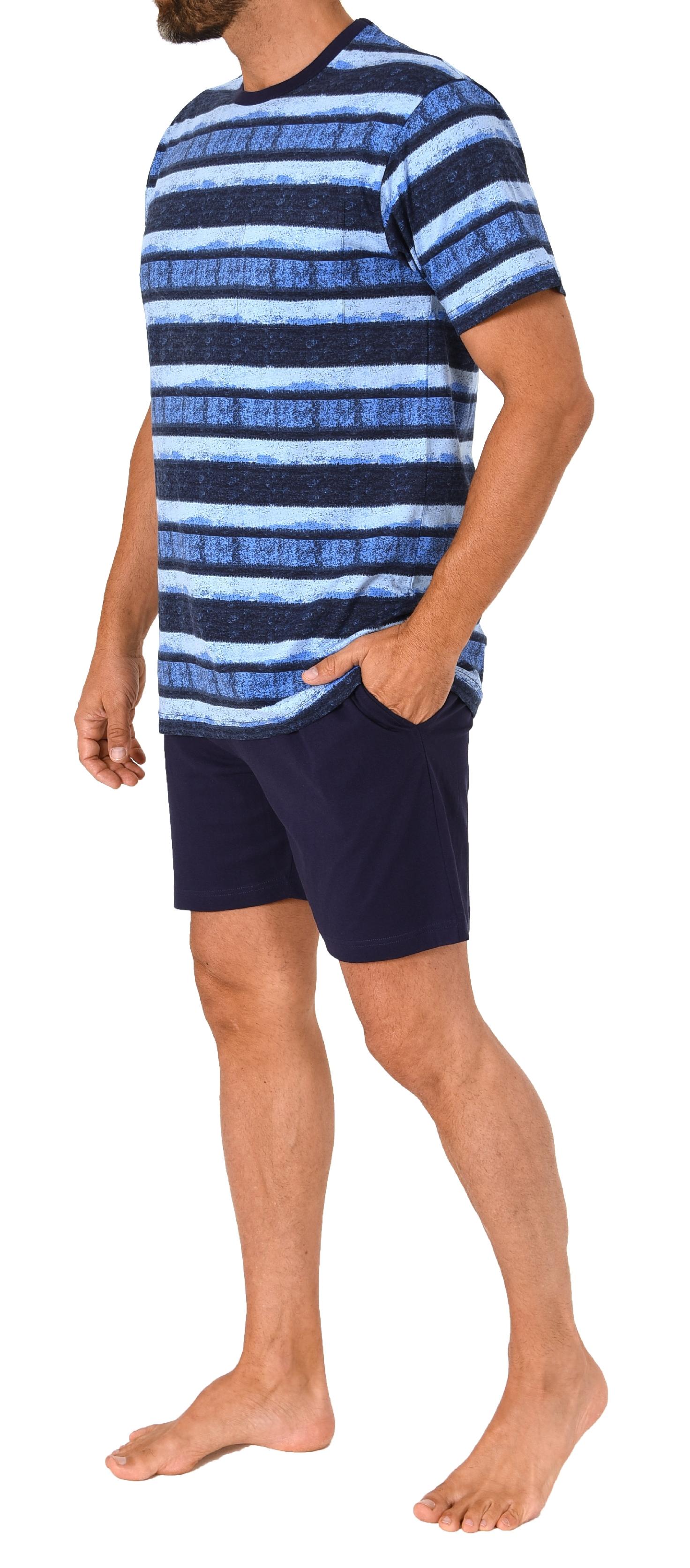 Normann Herren kurzarm Schlafanzug Shorty Pyjama in lässig anmutender Streifenoptik - 123 105 90 464 Normann Herren kurzarm Schlafanzug Shorty Pyjama in lässig anmutender Streifenoptik