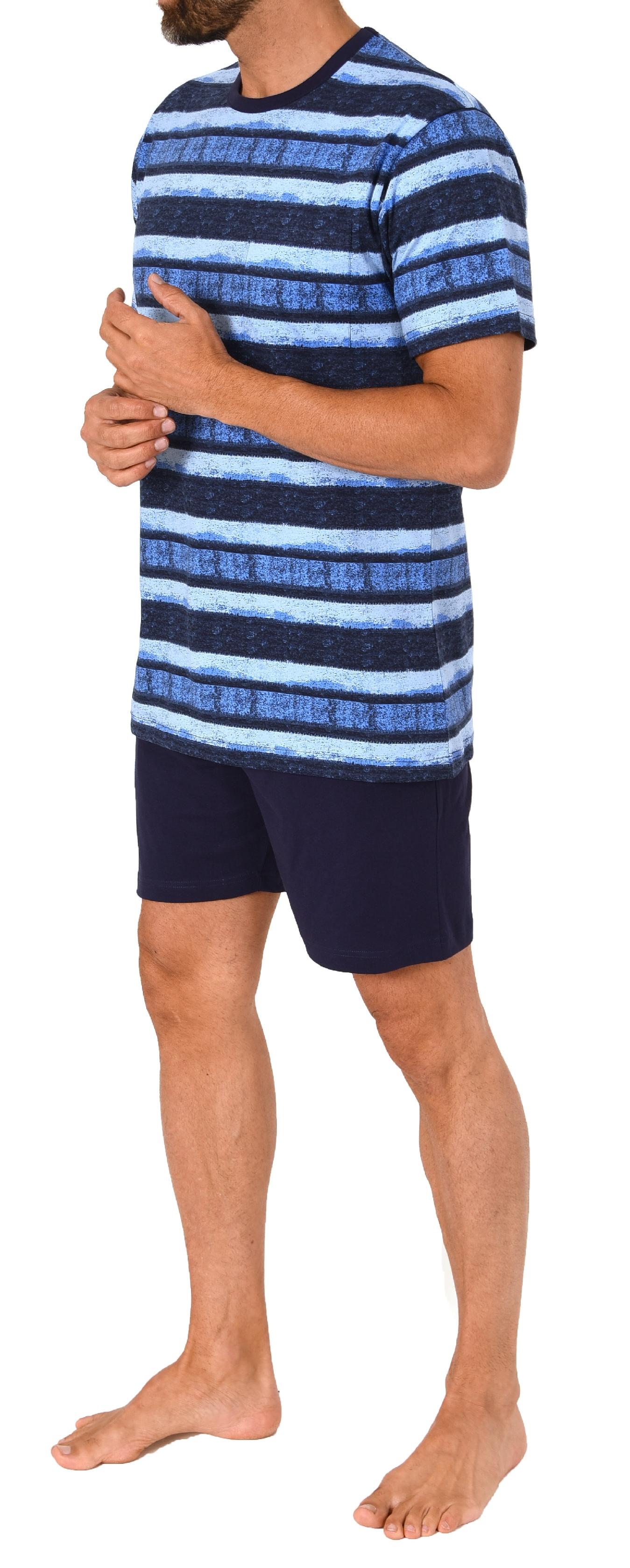 Normann Herren kurzarm Schlafanzug Shorty Pyjama in lässig anmutender Streifenoptik - 123 105 90 464 Normann Herren kurzarm Schlafanzug Shorty Pyjama in lässig anmutender Streifenoptik
