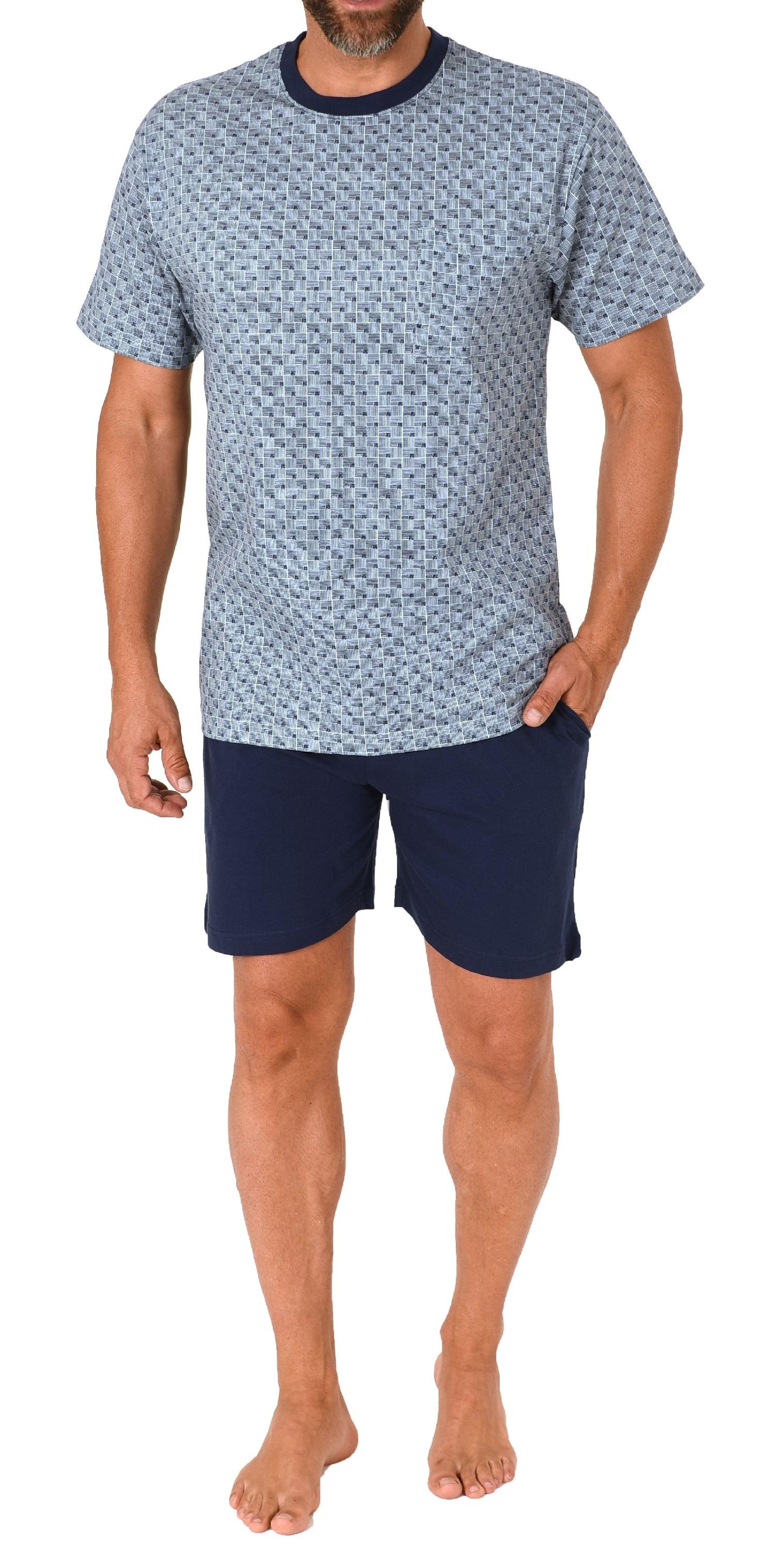 Normann Herren kurzarm Schlafanzug Shorty Pyjama im eleganten Minimalprint Normann Herren kurzarm Schlafanzug Shorty Pyjama im eleganten Minimalprint