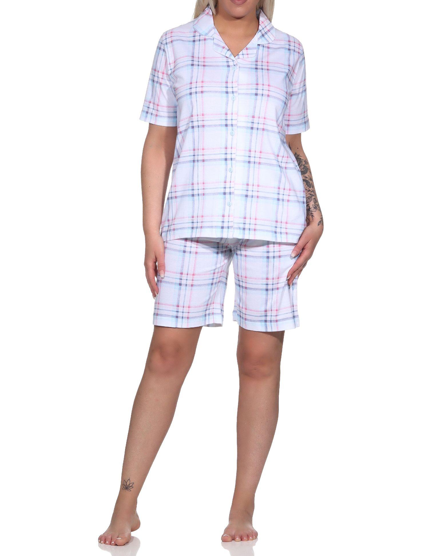 Normann Damen kurzarm Pyjama Shorty aus Jersey zum durchknöpfen - auch in Übergrössen - 123 205 90 446 Normann Damen kurzarm Pyjama Shorty aus Jersey zum durchknöpfen - auch in Übergrössen