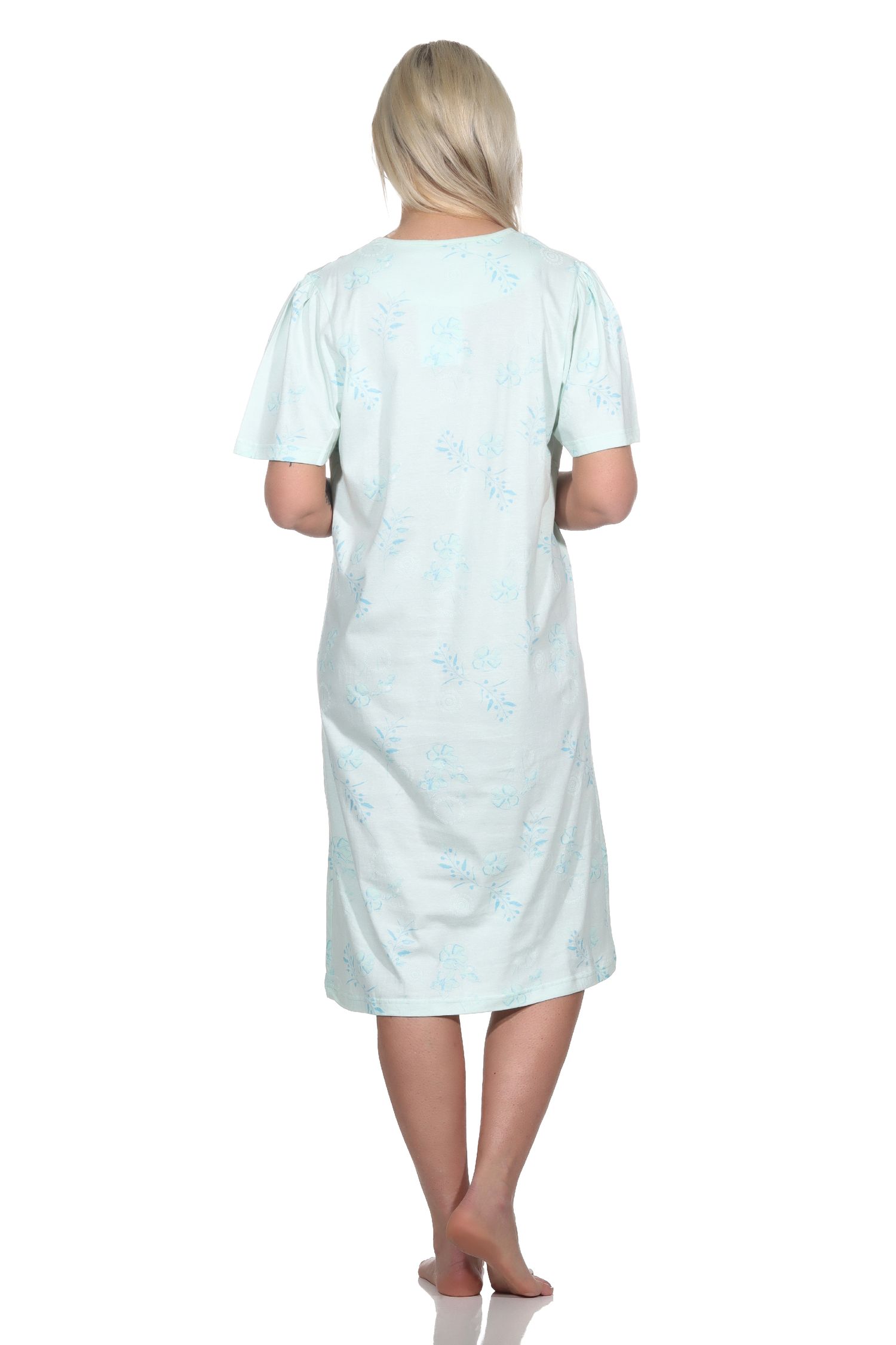 Normann Damen kurzarm Nachthemd im klassischen fraulichen Design mit Knopfleiste am Hals - 123 211 90 313 Normann Damen kurzarm Nachthemd im klassischen fraulichen Design mit Knopfleiste am Hals