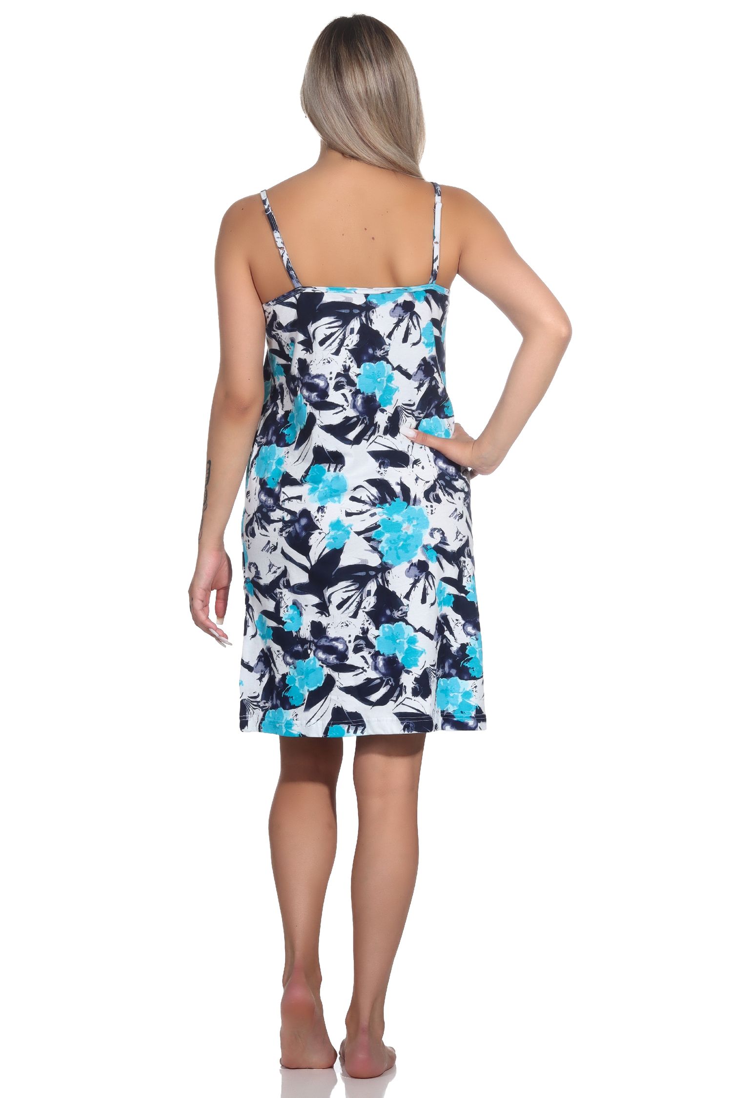 Damen Spaghetti Träger Nachthemd in floralem Print