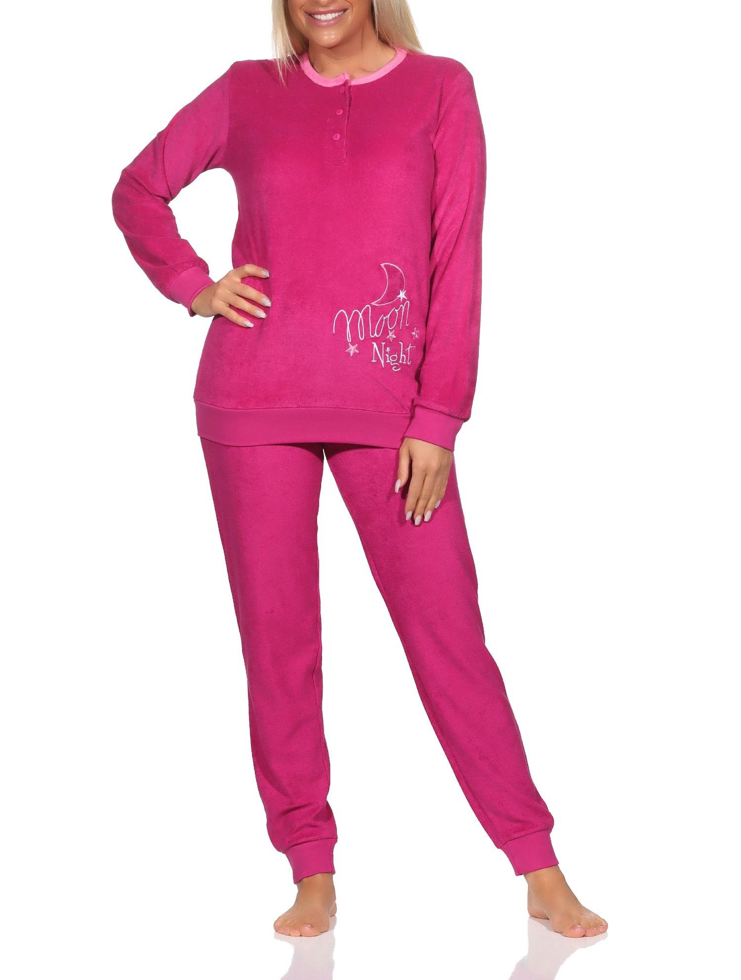 Normann Damen Frottee langarm Schlafanzug Homewear Pyjama  - auch in Übergrössen
